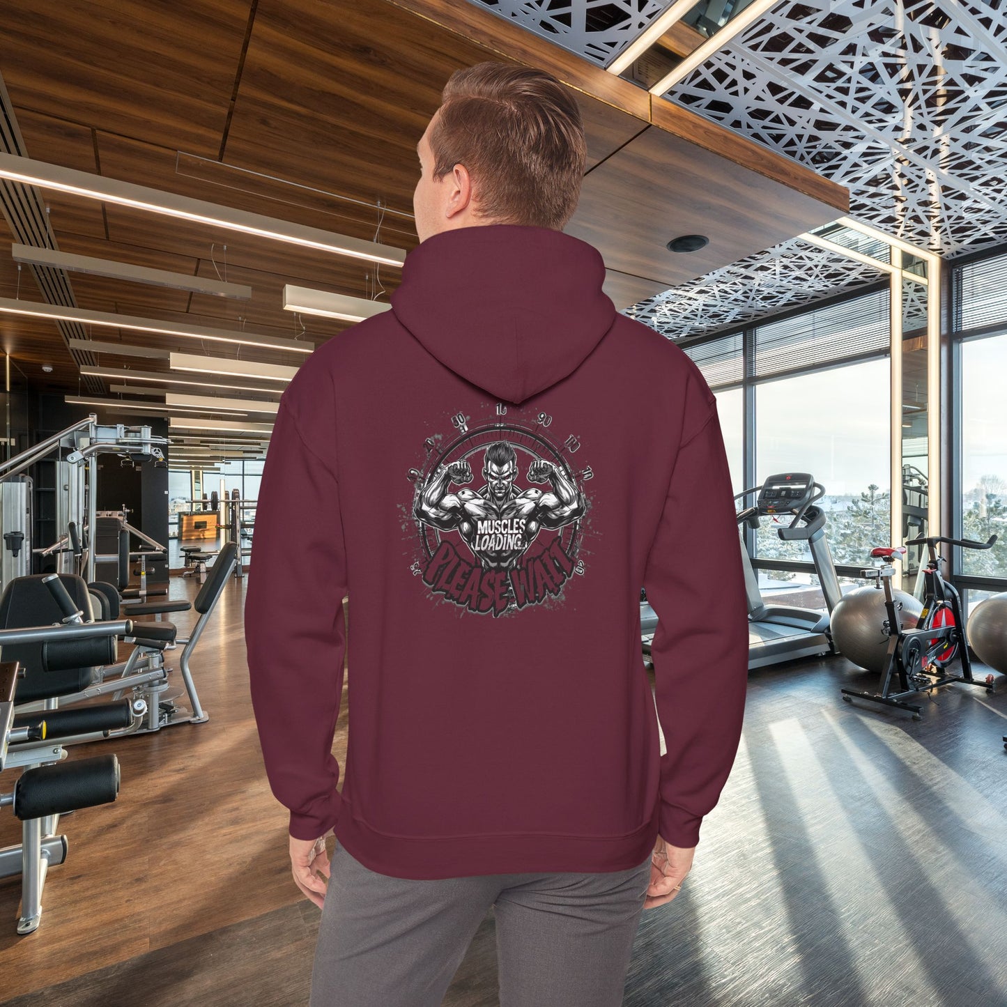 Unisex - Muscles Loading…Please Wait - Heavy Blend™ Hooded Sweatshirt - Motivational Fitness Hoodie - Workout Sweatshirt - Gym Apparel - Inspirational Gift - Holiday Gift