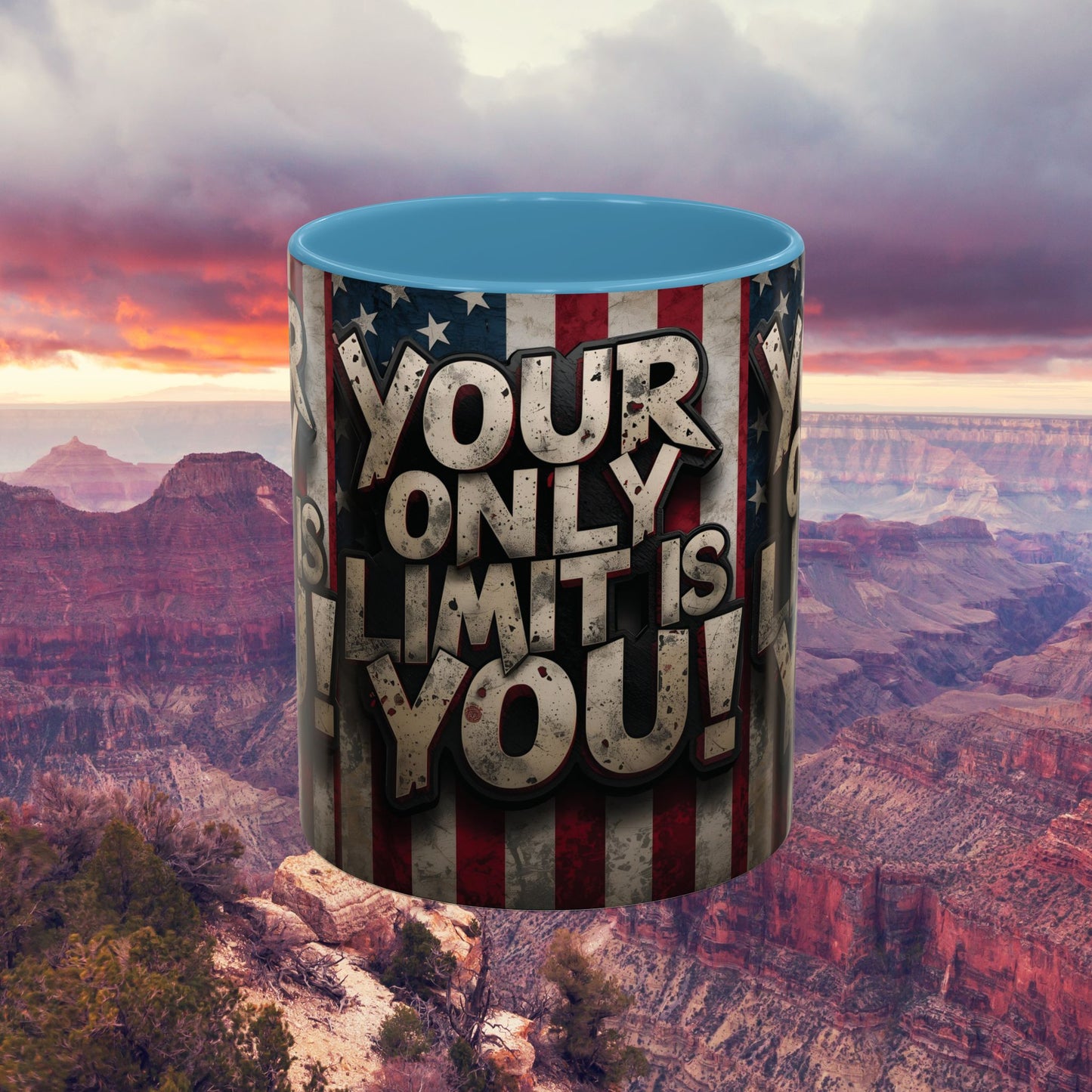 Patriotic Coffee Mug - Motivational Quote - Your Only Limit Is You!, - Perfect Gift for Veterans, Independence Day, Coffee Lovers, Inspirational Decor