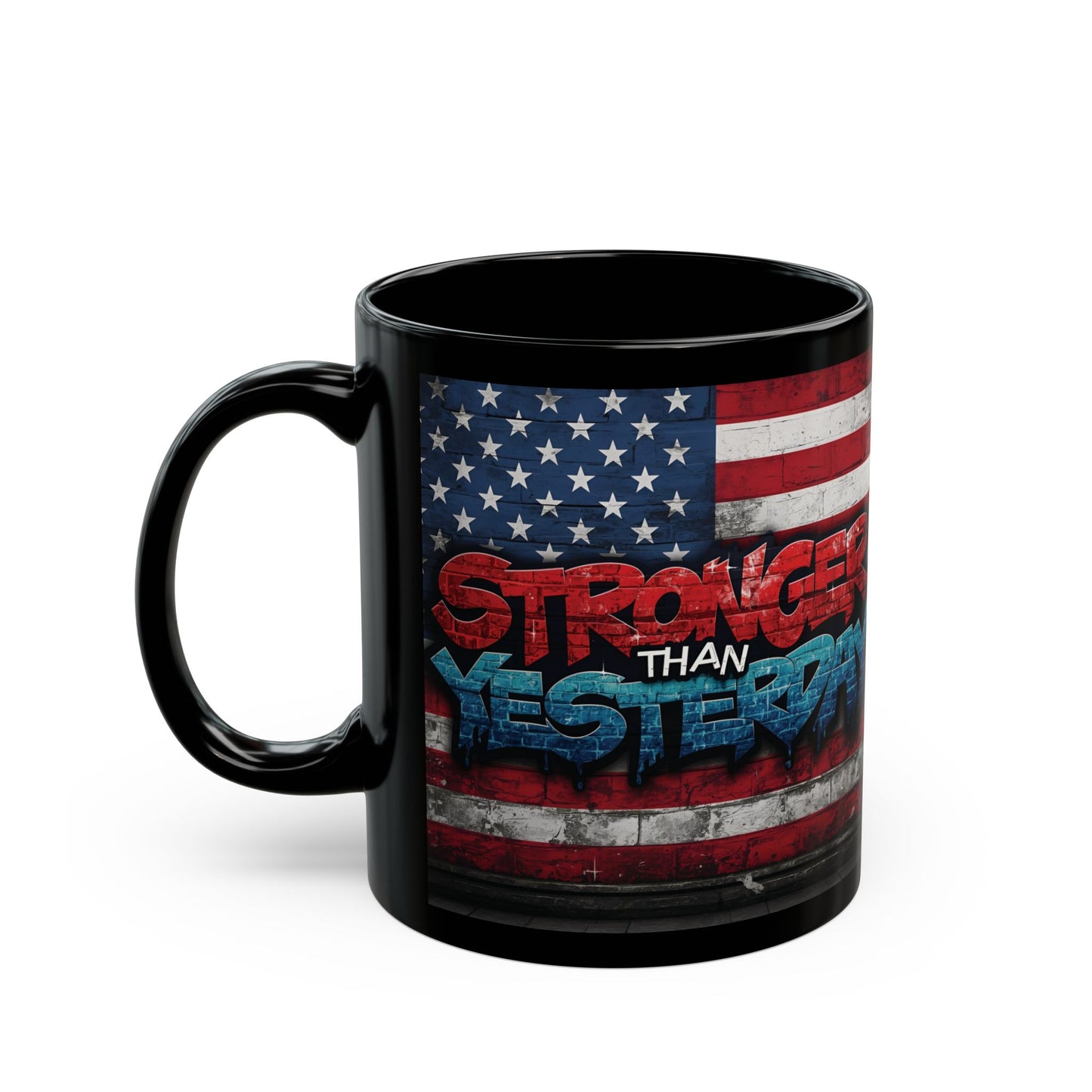 Motivational Mug for Fitness Enthusiasts, Inspirational Coffee Cup, Strength Reminder Gift, Gym Love Mug, USA Flag Design