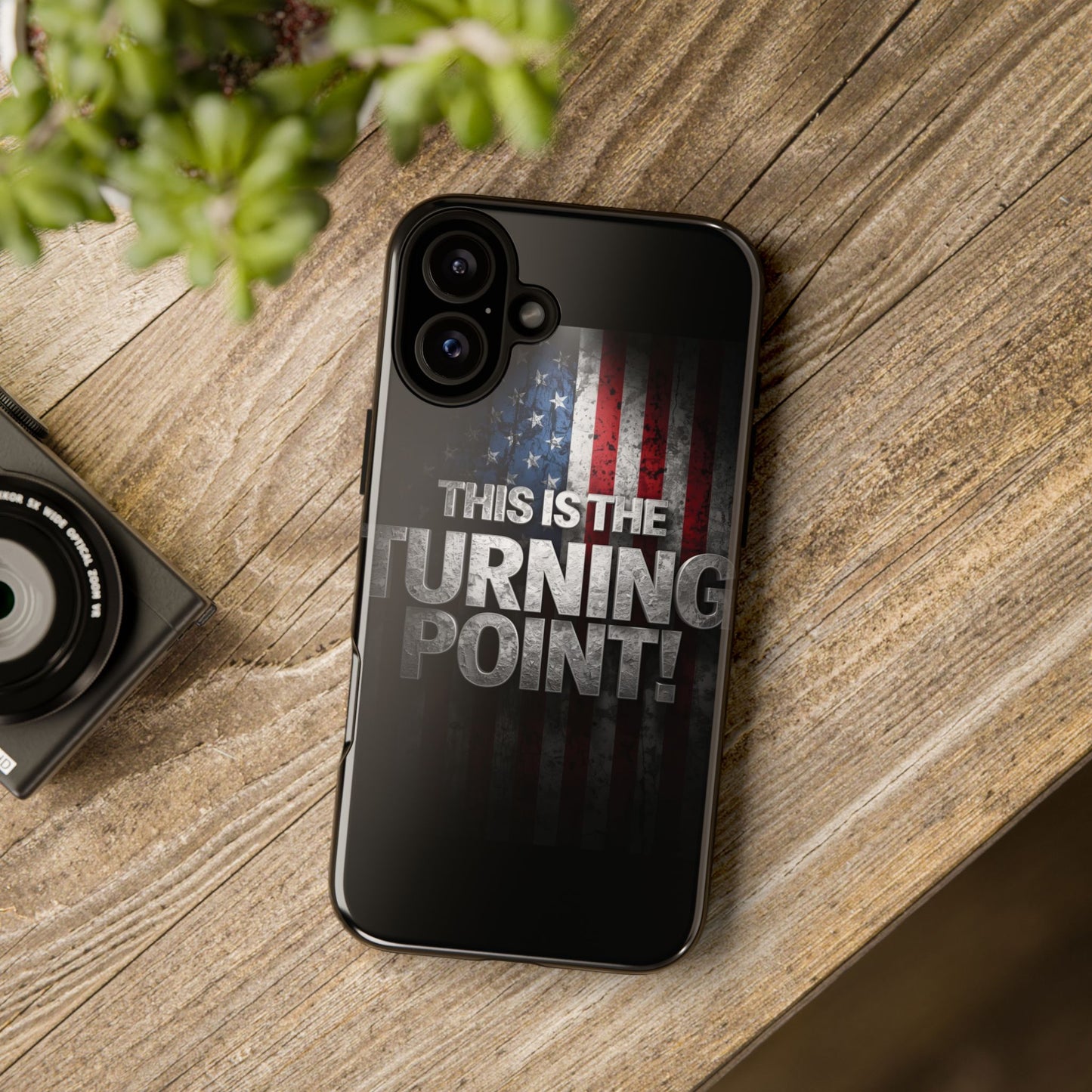 Stunning Patriotic Protective Cell Phone Case - Charlie Kirk - This Is The Turning Point! - Red White Blue - Beautiful American Flag Backdrop Design - Perfect Gift for Everyday Use, Durable Cover, Stylish Protection
