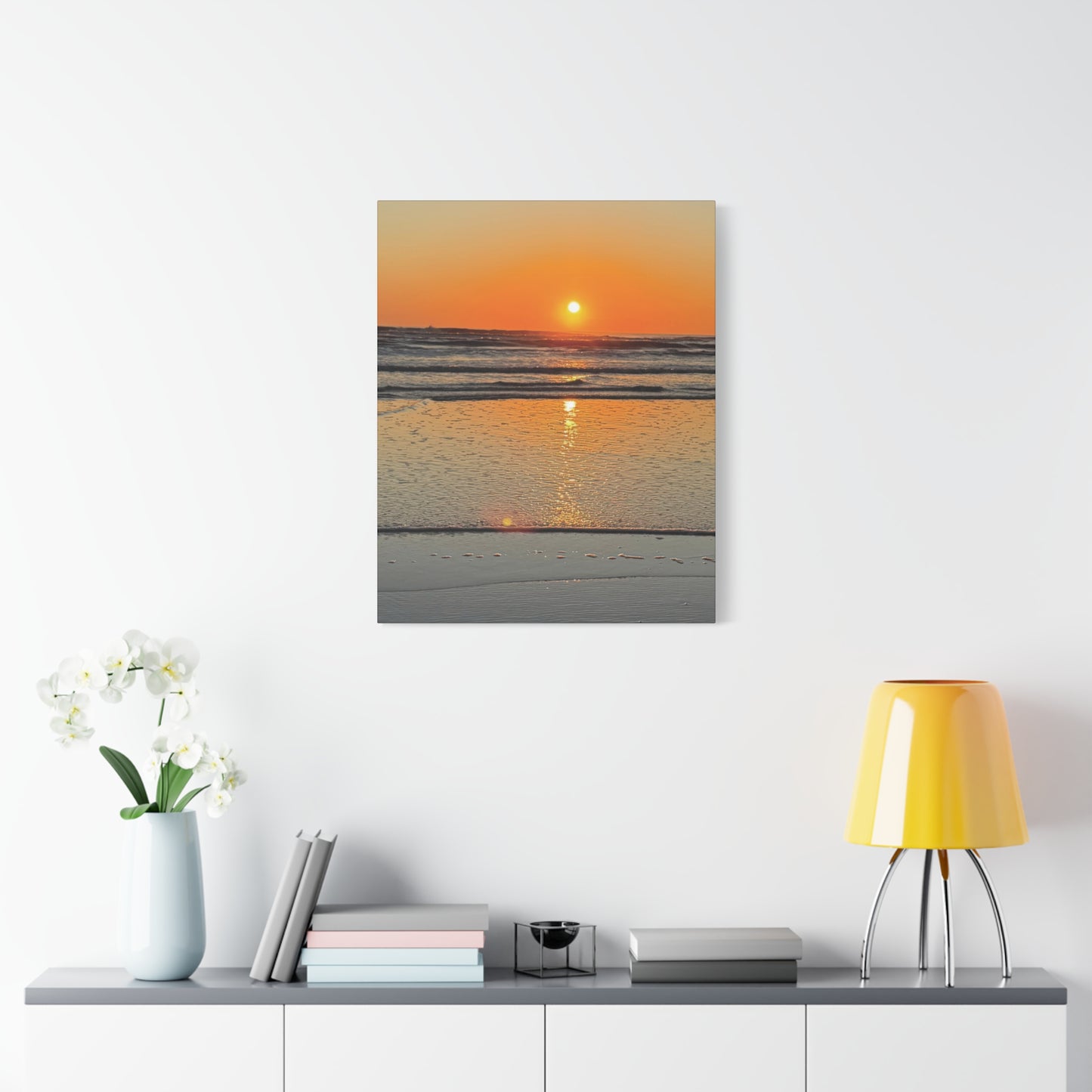 Stunning Sunset Beach Canvas Print, Ocean Decor, Wall Art, Home Decor, Coastal Artwork for Living Room