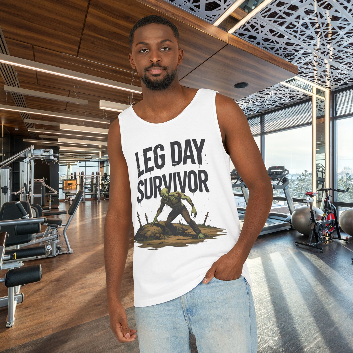 Leg Day Survivor Tank Top - Unisex Fitness Apparel, Gym Gear, Workout Clothing, Workout Gift, Funny Fitness Tee