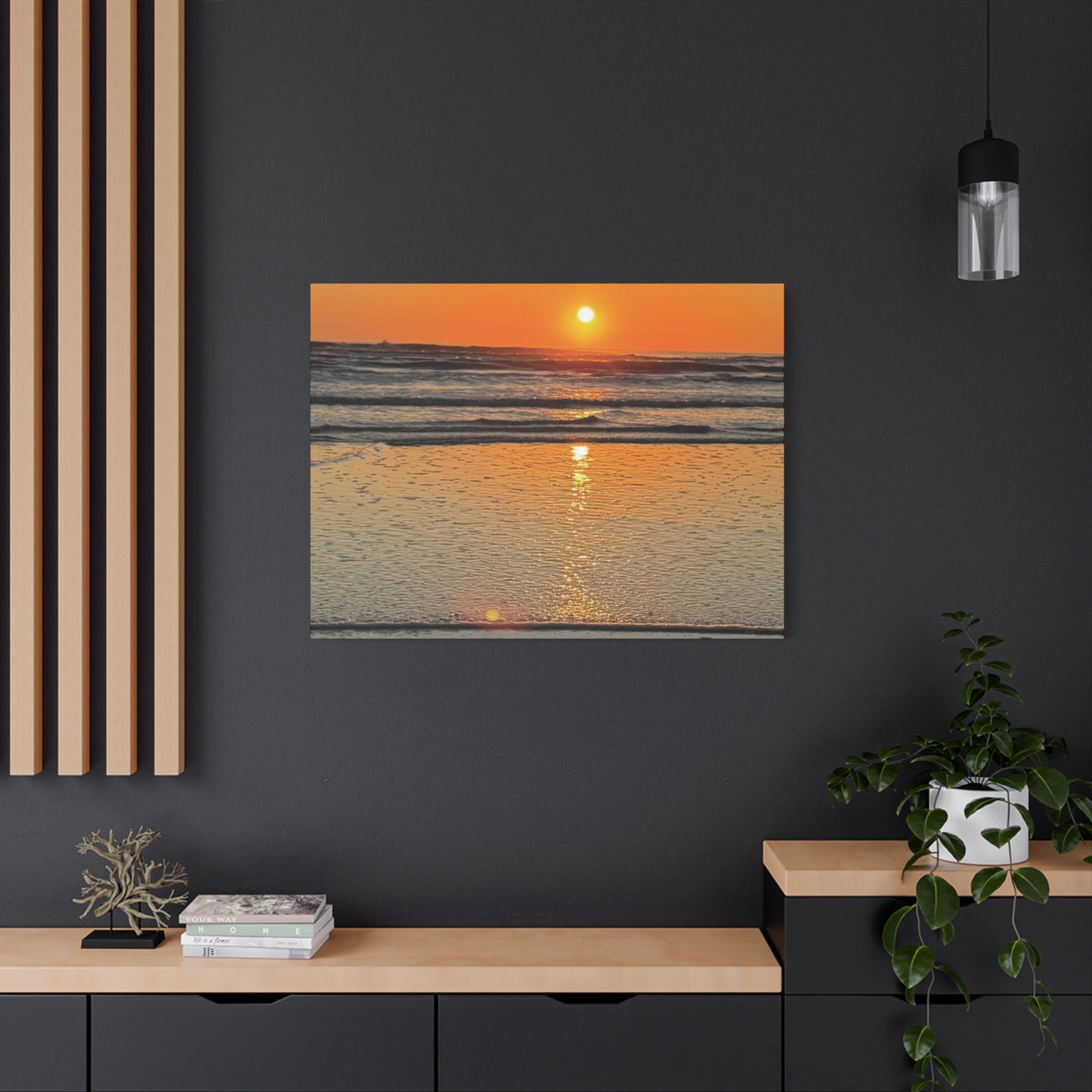 Stunning Sunset Beach Canvas Print, Ocean Decor, Wall Art, Home Decor, Coastal Artwork for Living Room