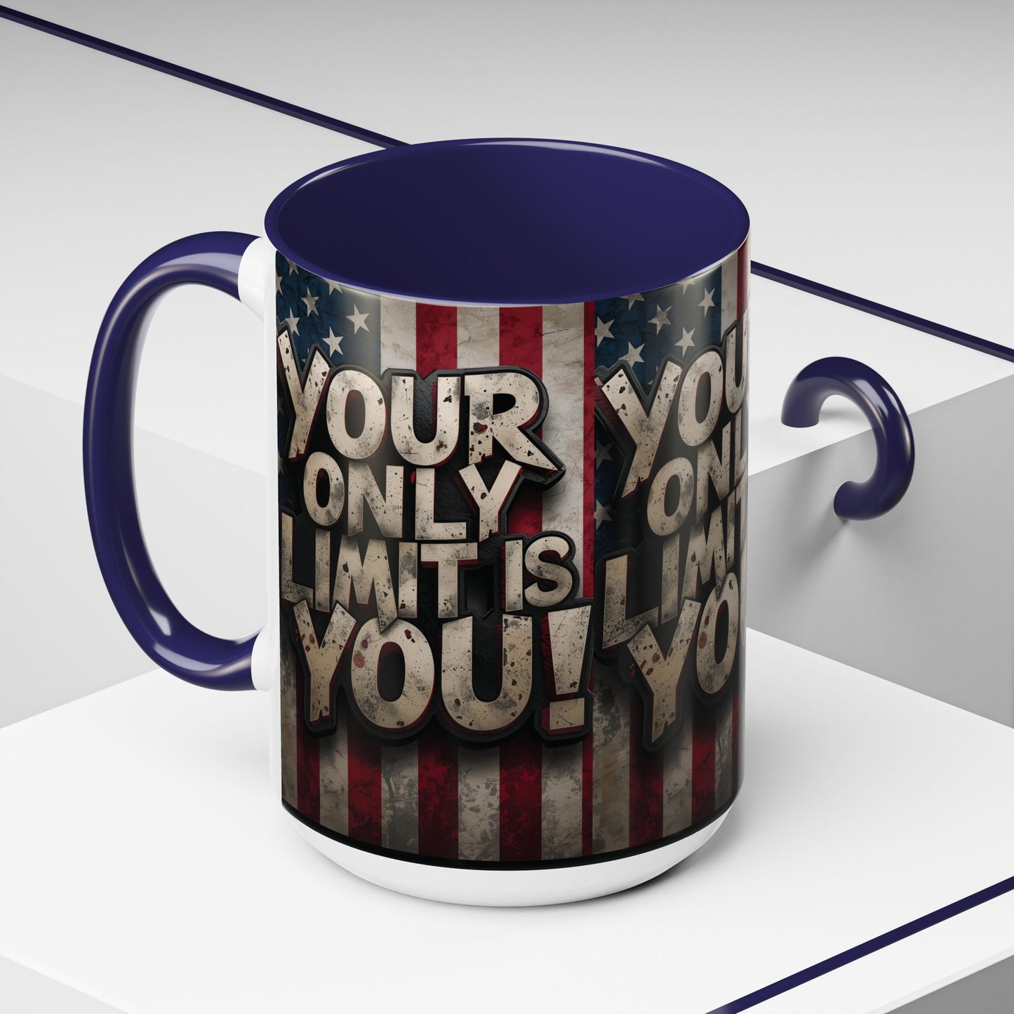 Patriotic Coffee Mug - Motivational Quote - Your Only Limit Is You!, - Perfect Gift for Veterans, Independence Day, Coffee Lovers, Inspirational Decor