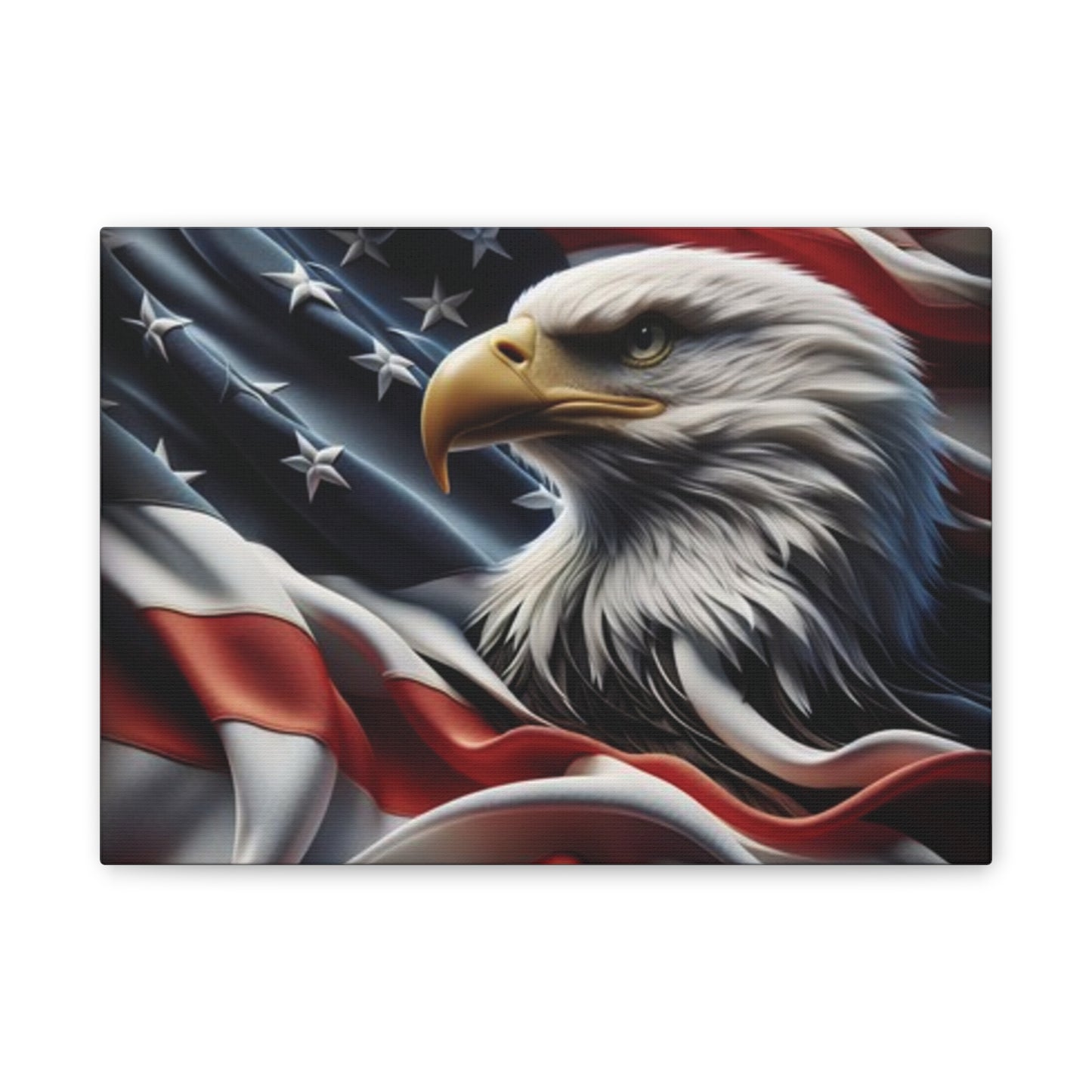 Patriotic Canvas Wall Art, American Eagle & Flag Print, Home Decor for Veterans, Memorial Day, Independence Day, Gifts