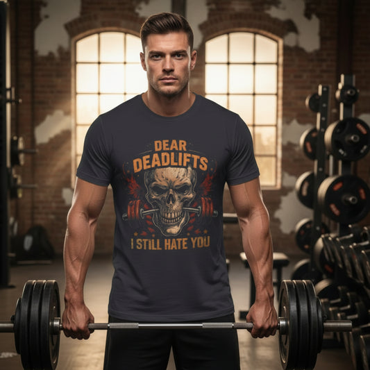 Funny Gym Unisex Short Sleeve Tee - Dear Deadlifts I Still Hate You! Print - Sizes - XS - 4XL - Multiple Colors -