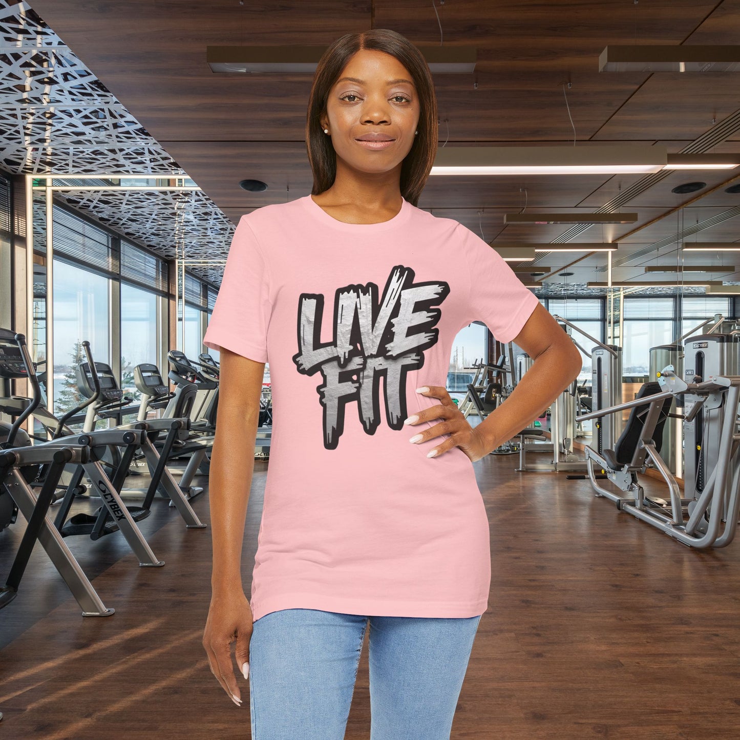 LIVE FIT Unisex Jersey Tee - Fitness Shirt - XS - 4XL - Workout Apparel - Motivational T-Shirt - Casual Wear - Gift for Fitness Enthusiasts