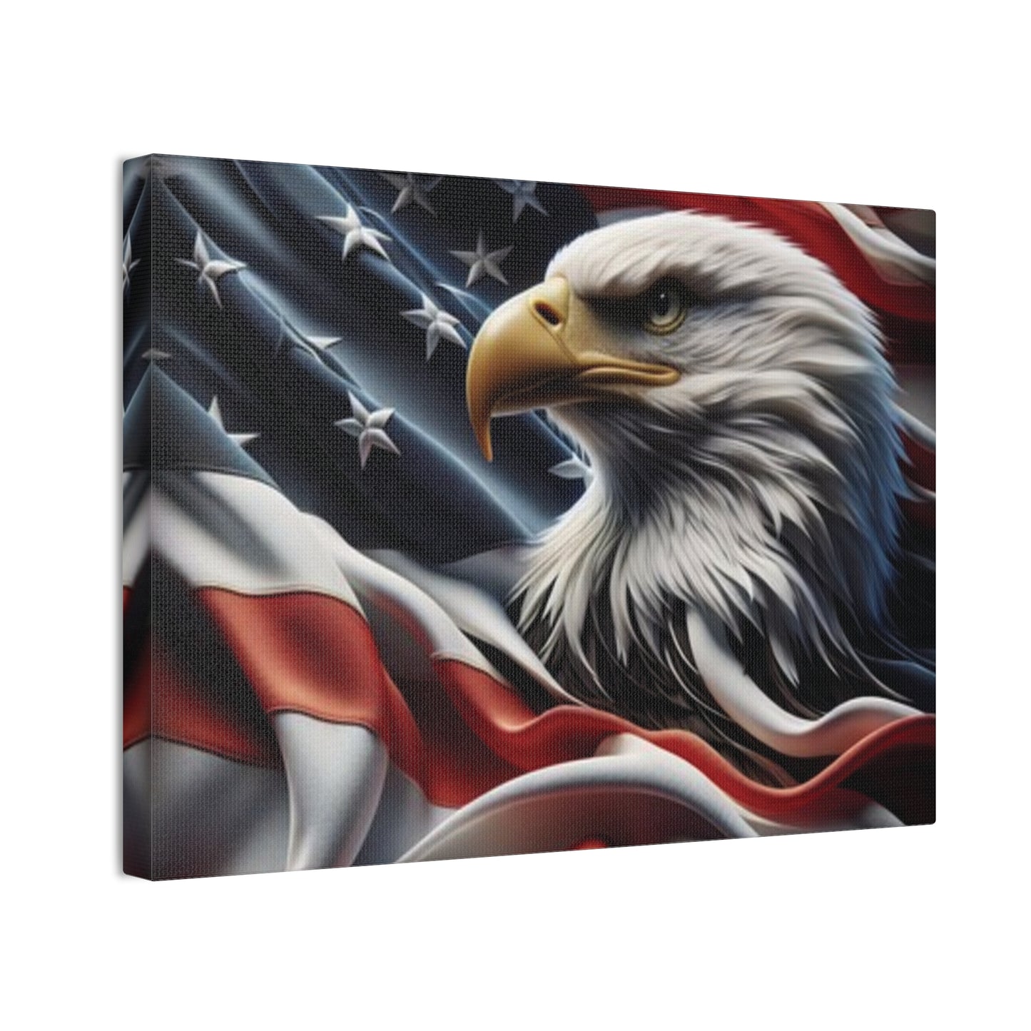 Patriotic Canvas Wall Art, American Eagle & Flag Print, Home Decor for Veterans, Memorial Day, Independence Day, Gifts
