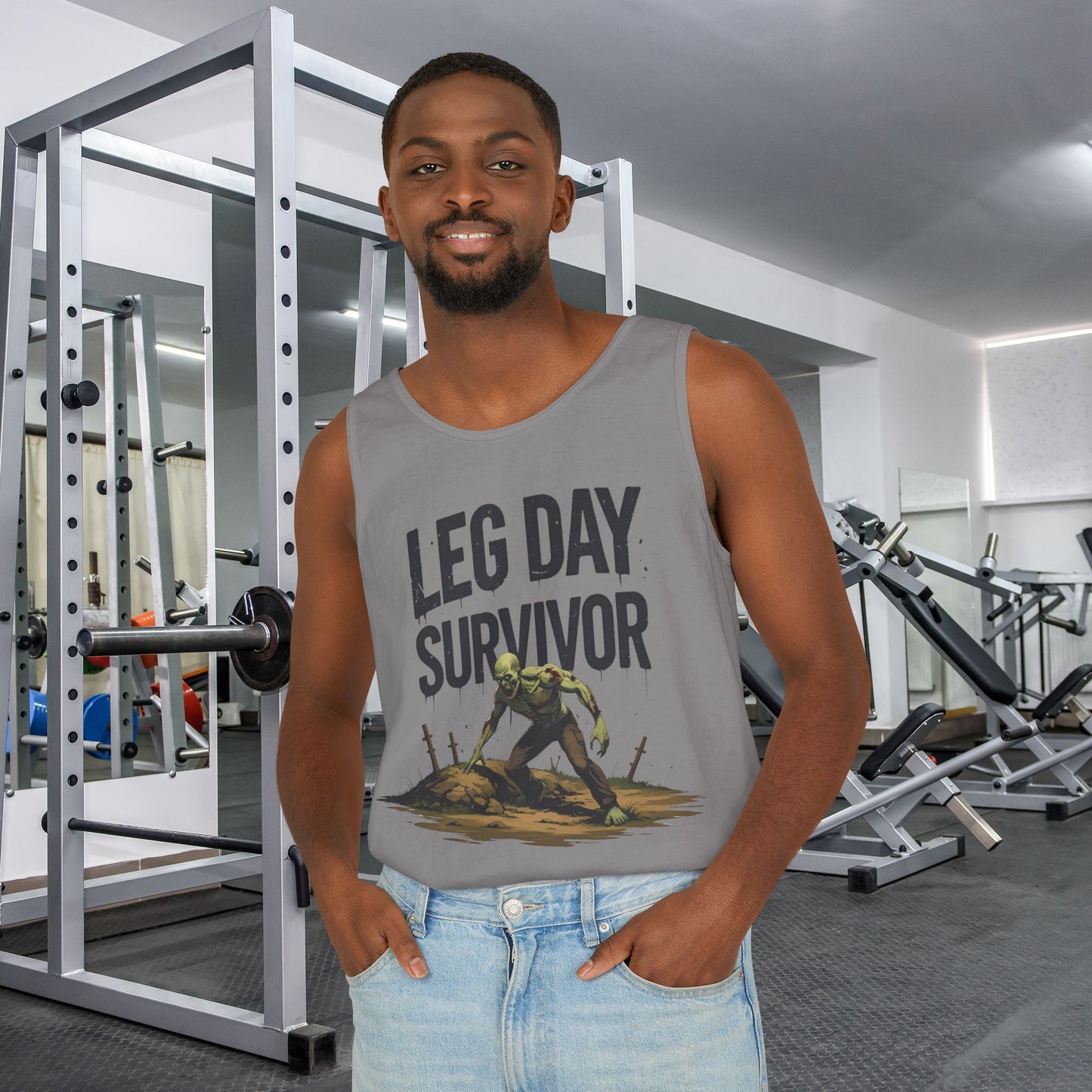 Leg Day Survivor Tank Top - Unisex Fitness Apparel, Gym Gear, Workout Clothing, Workout Gift, Funny Fitness Tee