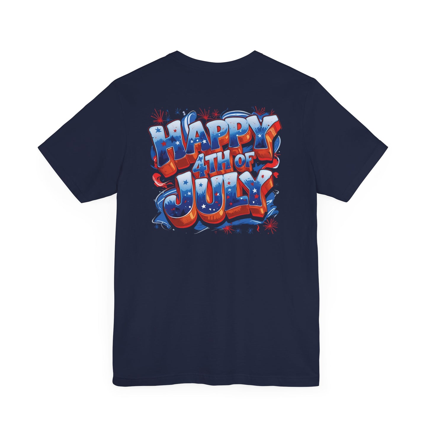 Happy 4th Of July, Print Design T-Shirt, Independence Day, American Flag, Bald Eagle, Red White Blue