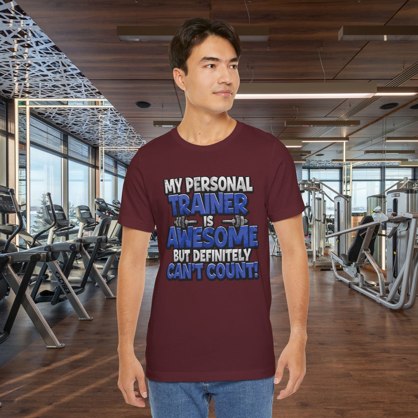 Funny - My Personal Trainer Is Awesome But Definitely Can’t Count! Tee - Great Gift for Fitness Lovers - Gym Humor Shirt - Workout Apparel - Personal Trainer Gift - Fitness Motivation Tee - XS - 4XL