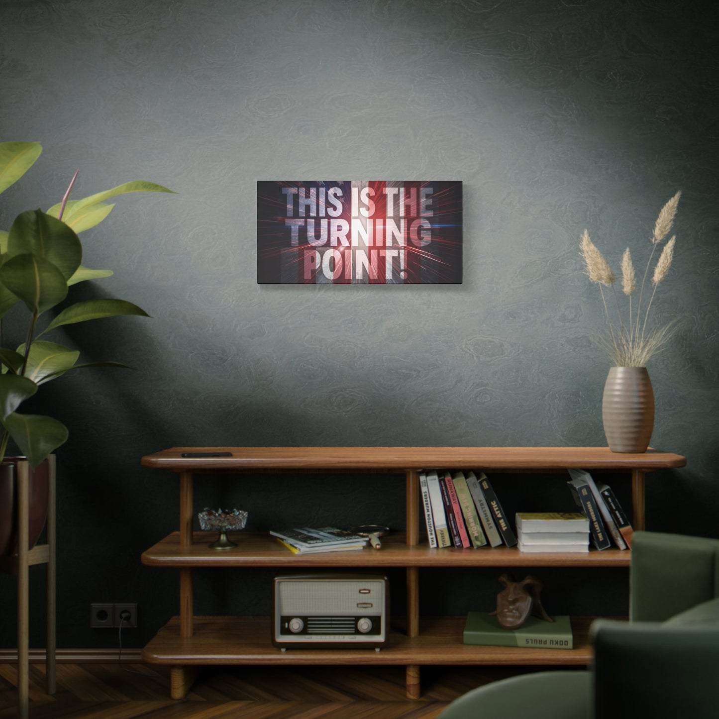 Charlie Kirk - This Is The Turning Point! - Red White Blue - Stunning American Flag Backdrop Design - Patriotic - Motivational Wall Art - Canvas - Multiple Sizes