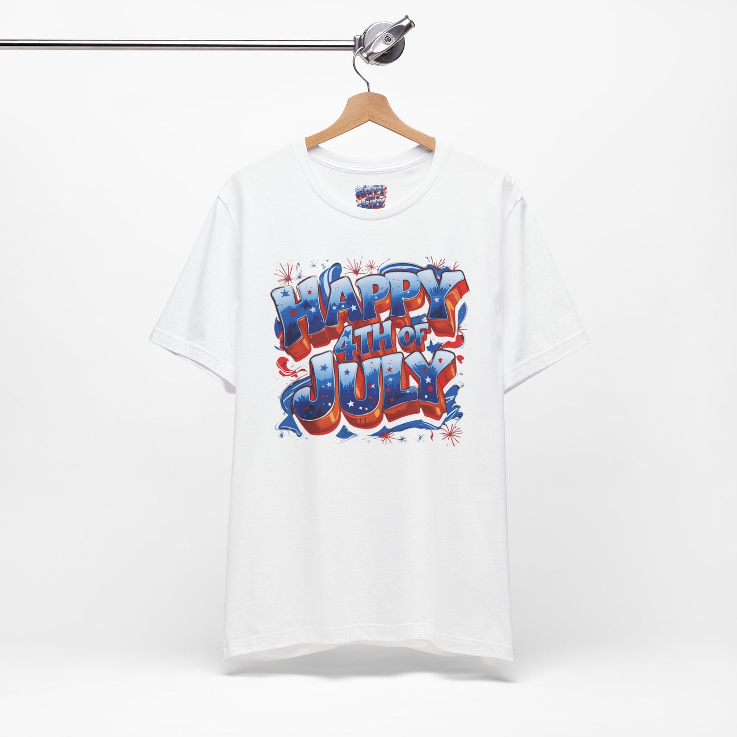 Happy 4th Of July, Print Design T-Shirt, Independence Day, American Flag, Bald Eagle, Red White Blue