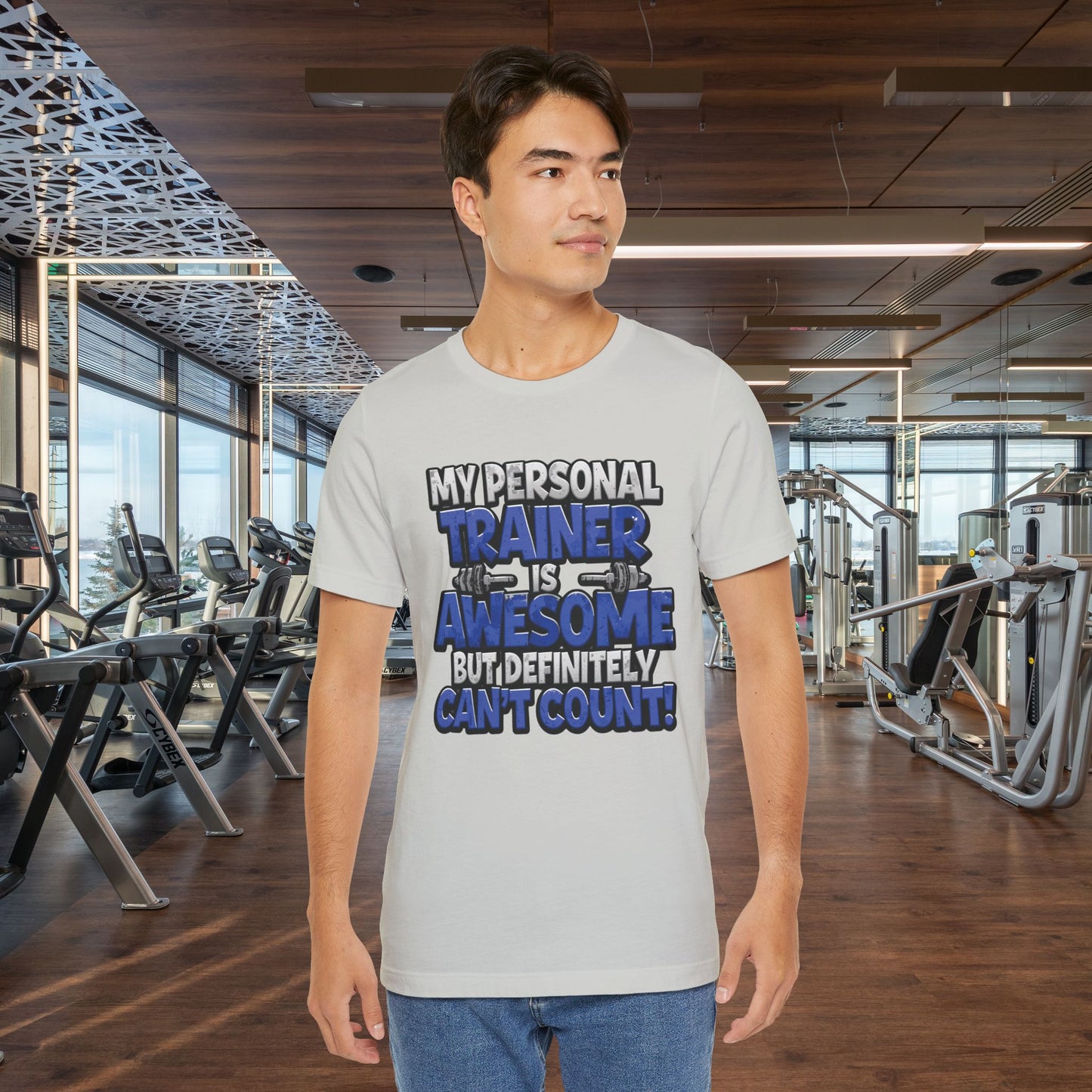 Funny - My Personal Trainer Is Awesome But Definitely Can’t Count! Tee - Great Gift for Fitness Lovers - Gym Humor Shirt - Workout Apparel - Personal Trainer Gift - Fitness Motivation Tee - XS - 4XL