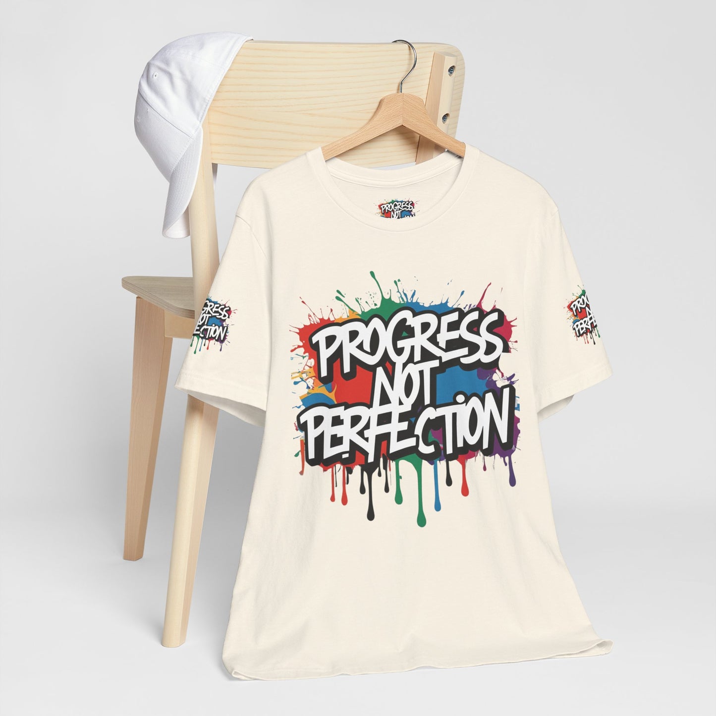 💥 Vibrant 💥 Eye-catching 💥 Motivational 💥 All Over Print 💥 Unisex T-shirt 💥 Progress Not Perfection 💥 Art-Inspired 💥 Apparel 💥 Sizes XS x 4XL 💥