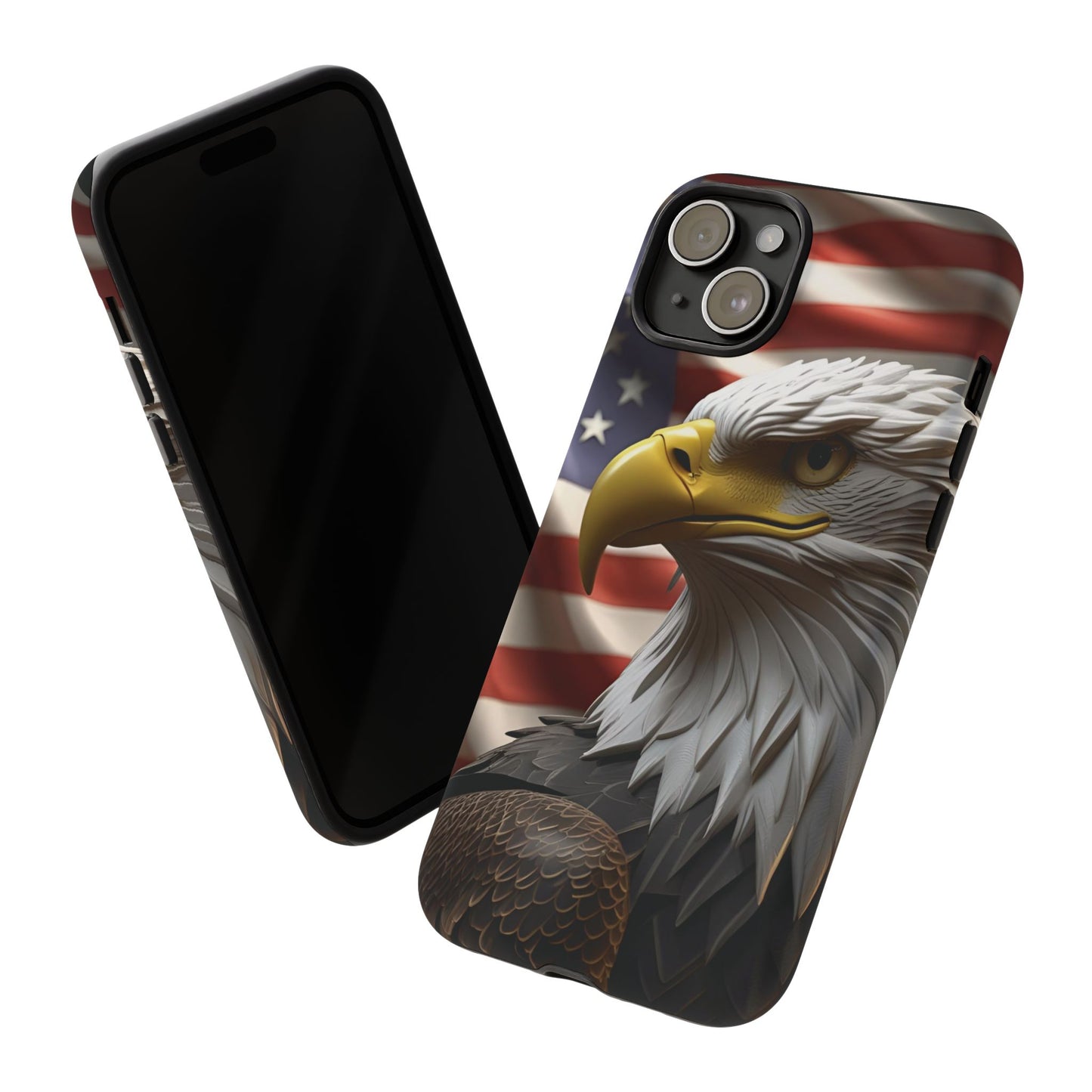 Tough Phone Cases - Patriotic - American Flag Eagle Design - Red White & Blue - Multiple Sizes -