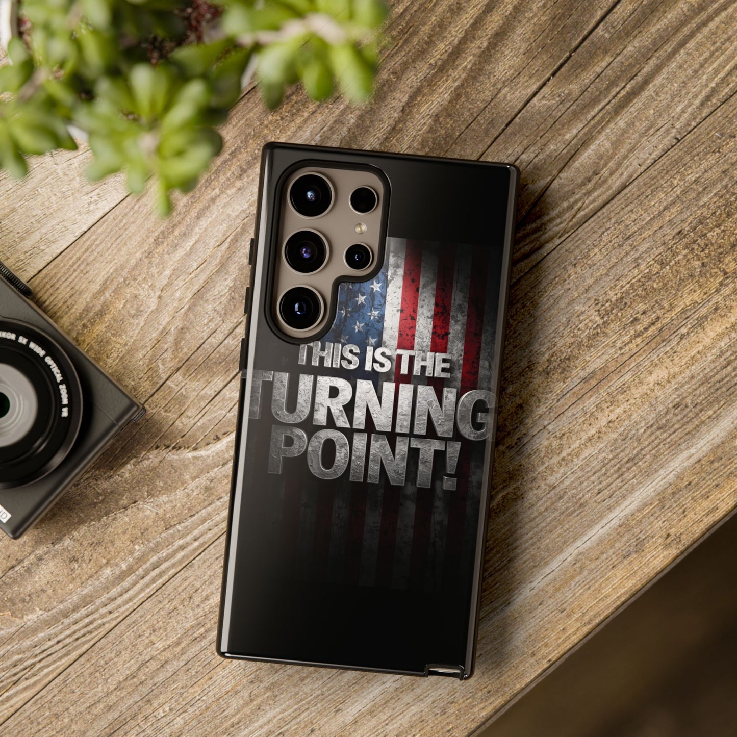 Stunning Patriotic Protective Cell Phone Case - Charlie Kirk - This Is The Turning Point! - Red White Blue - Beautiful American Flag Backdrop Design - Perfect Gift for Everyday Use, Durable Cover, Stylish Protection