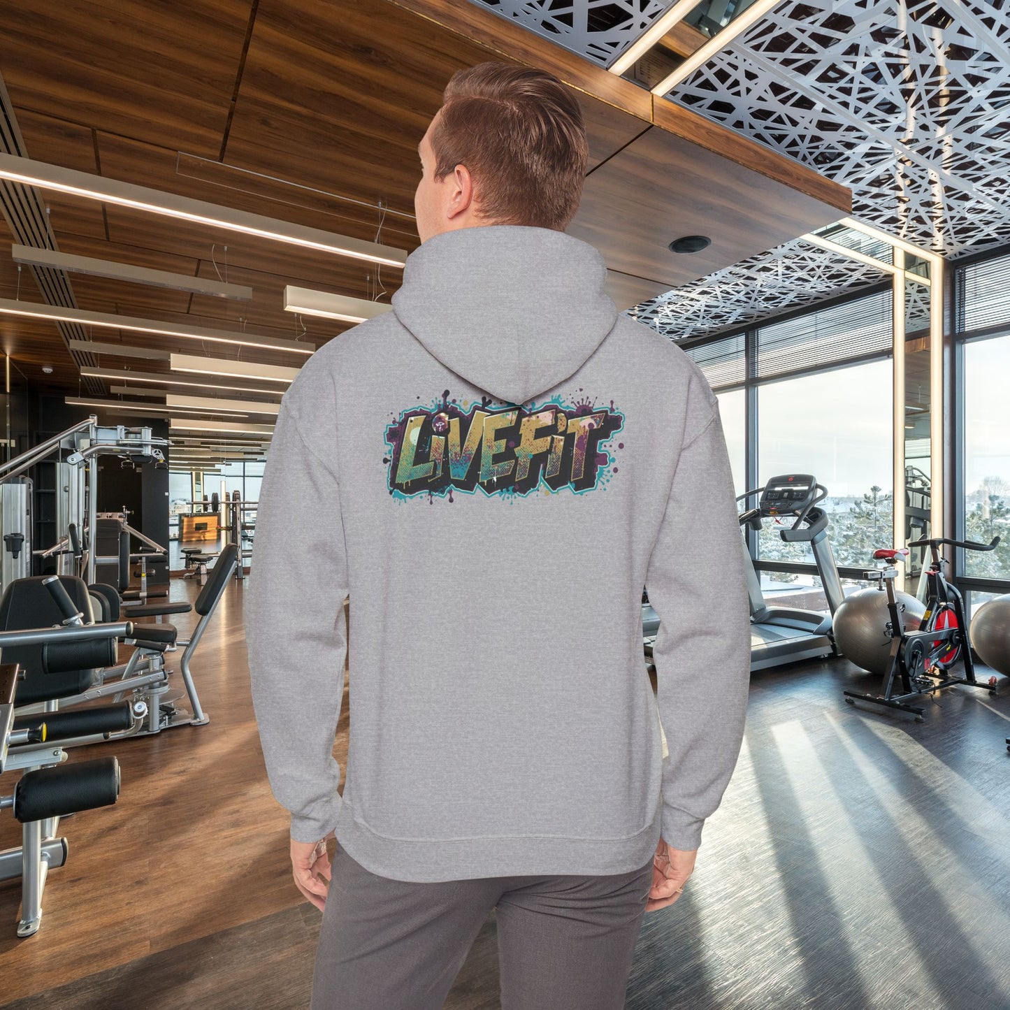 Live Fit Hoodie - Unisex Heavy Blend Sweatshirt - Fitness Enthusiasts - Gym Wear - Workout Apparel - Active Lifestyle - Gift for Him/Her -