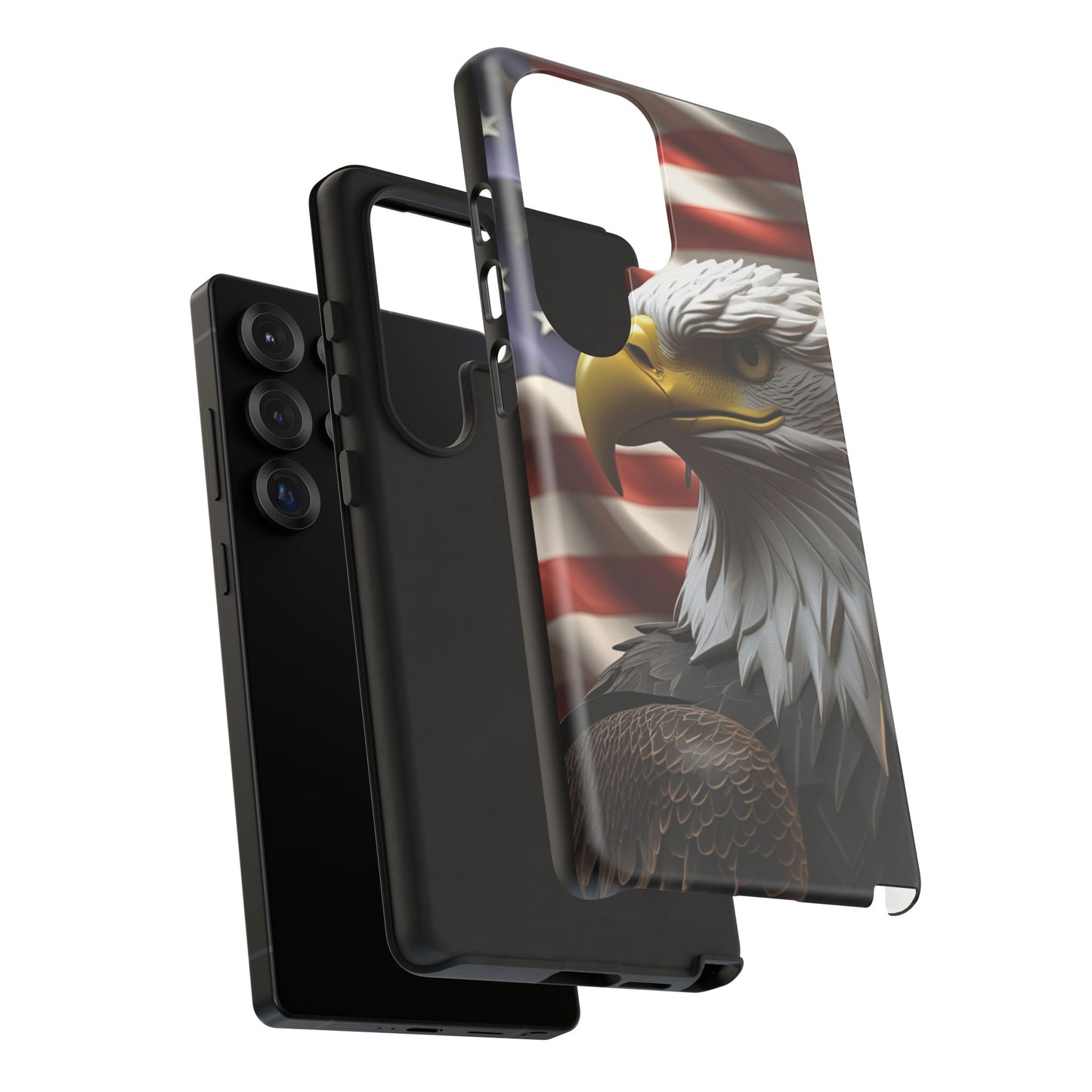 Tough Phone Cases - Patriotic - American Flag Eagle Design - Red White & Blue - Multiple Sizes -