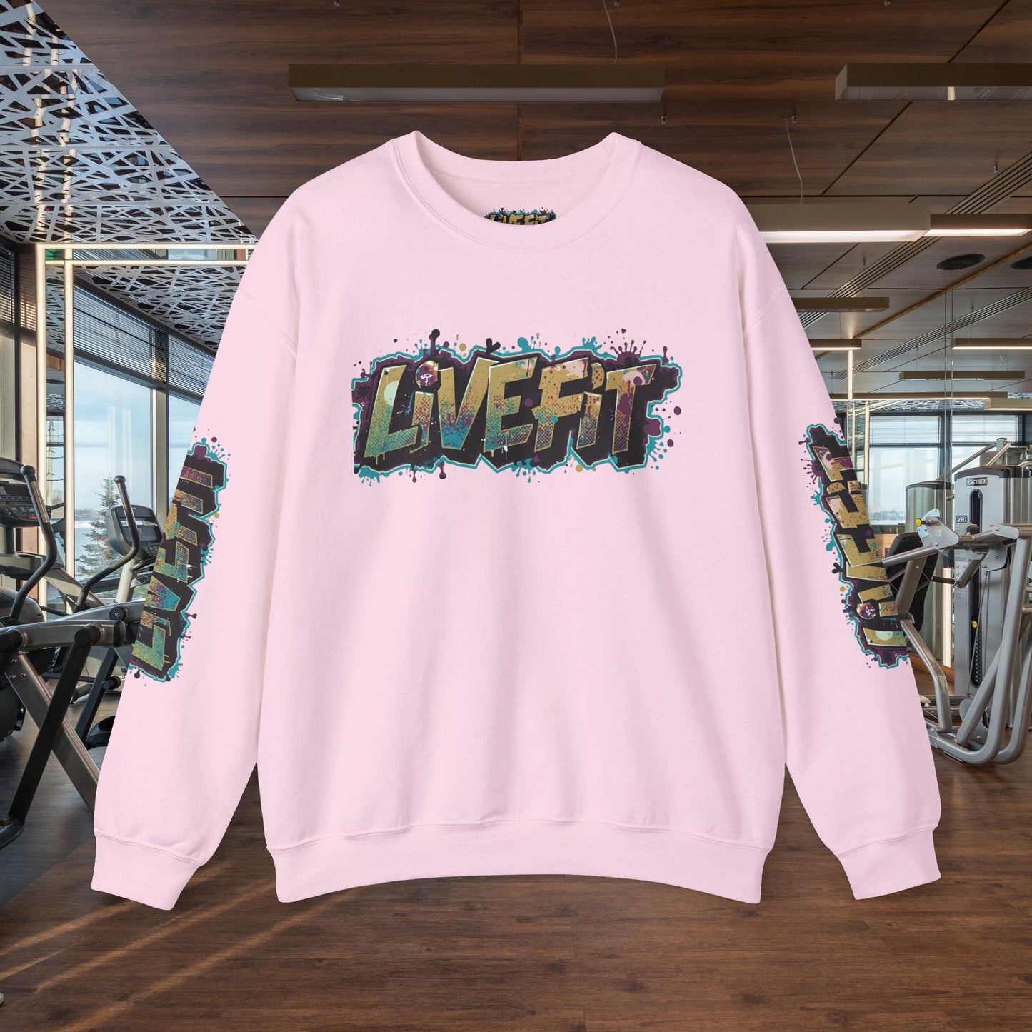 Live Fit Crewneck Sweatshirt - Trendy Fitness Apparel - Unisex Casual Wear - Sports Gift - Workout Fashion - Street Style Sweatshirt -