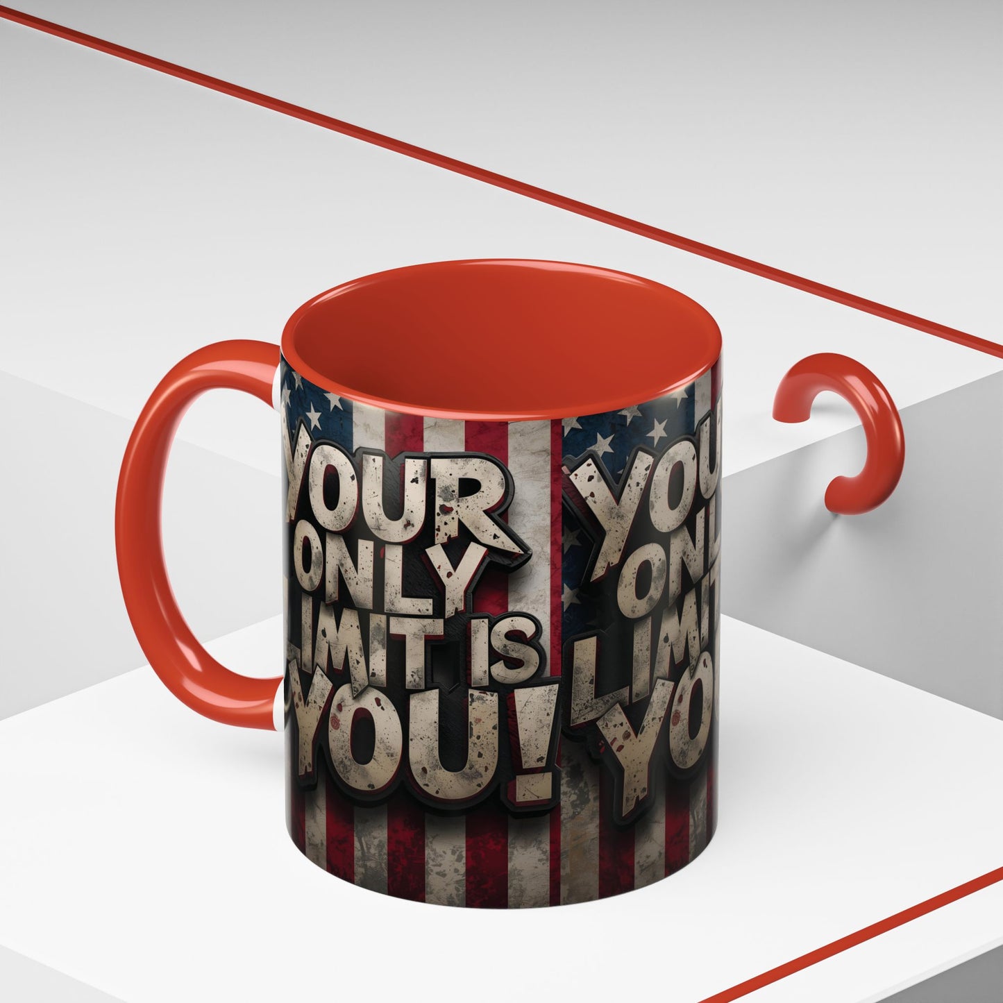 Patriotic Coffee Mug - Motivational Quote - Your Only Limit Is You!, - Perfect Gift for Veterans, Independence Day, Coffee Lovers, Inspirational Decor