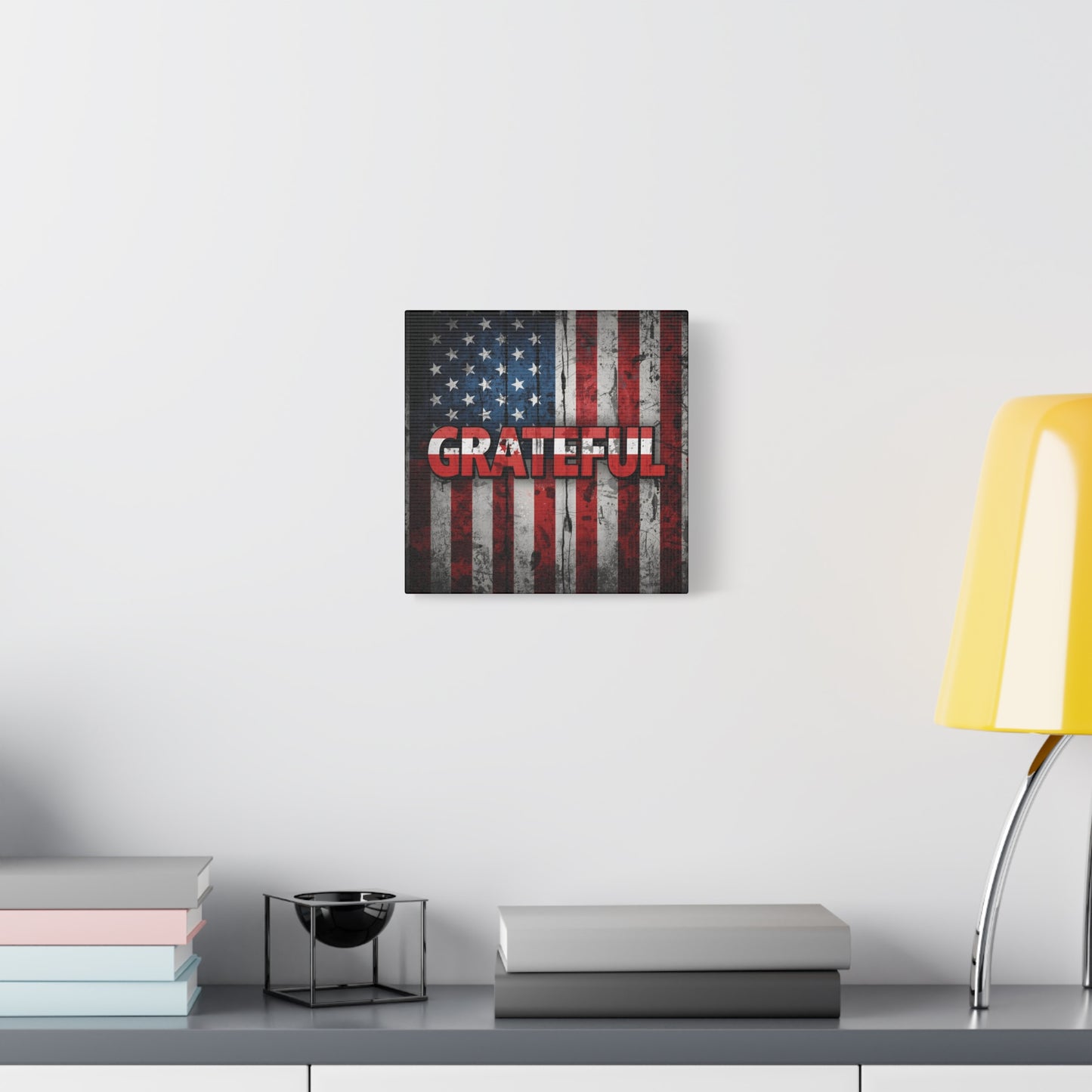 Grateful American Flag Wall Art | Patriotic Canvas Decor, Home Wall Decor, Inspirational Gift, 4th of July Decoration, Veteran's Day
