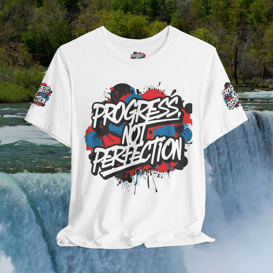 π₯ Stylish π₯ Progress Not Perfection π₯ Print Design π₯ All Over Print T-shirt π₯ 16 Different Colors to Choose From π₯ Sizes XS - 4XL π₯ Unisex T-Shirt π₯Motivational Tee π₯ Gym Apparel π₯ Inspirational T-Shirt π₯Positive Vibes π₯