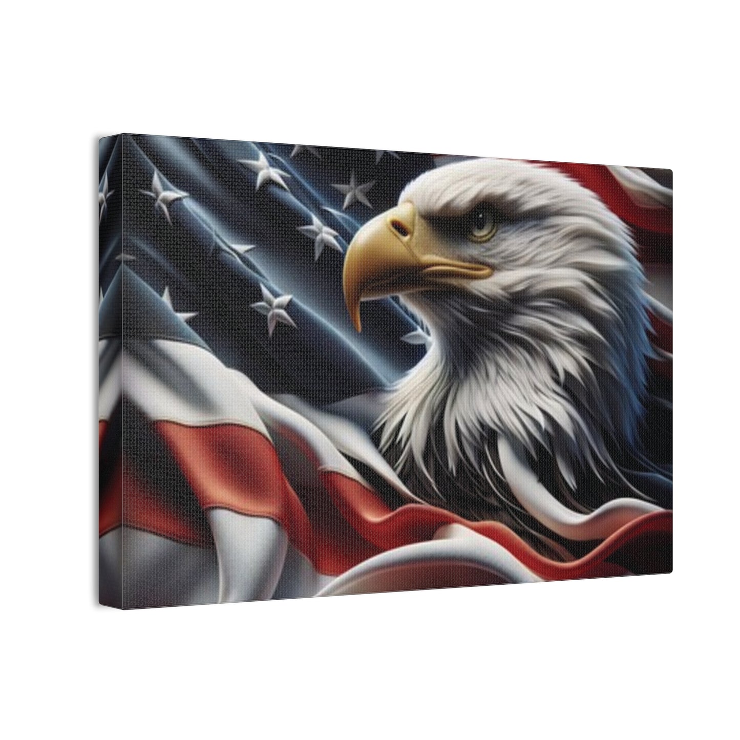Patriotic Canvas Wall Art, American Eagle & Flag Print, Home Decor for Veterans, Memorial Day, Independence Day, Gifts