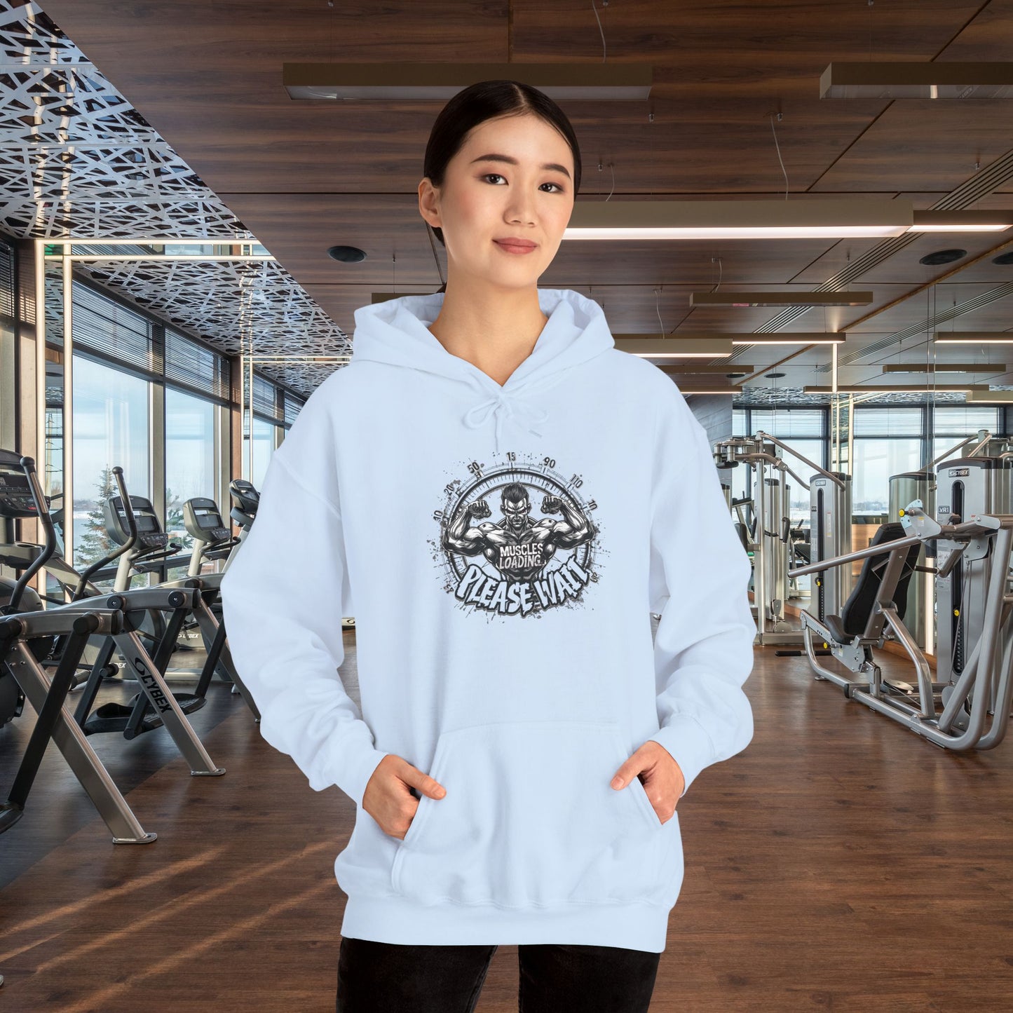 Unisex - Muscles Loading…Please Wait - Heavy Blend™ Hooded Sweatshirt - Motivational Fitness Hoodie - Workout Sweatshirt - Gym Apparel - Inspirational Gift - Holiday Gift