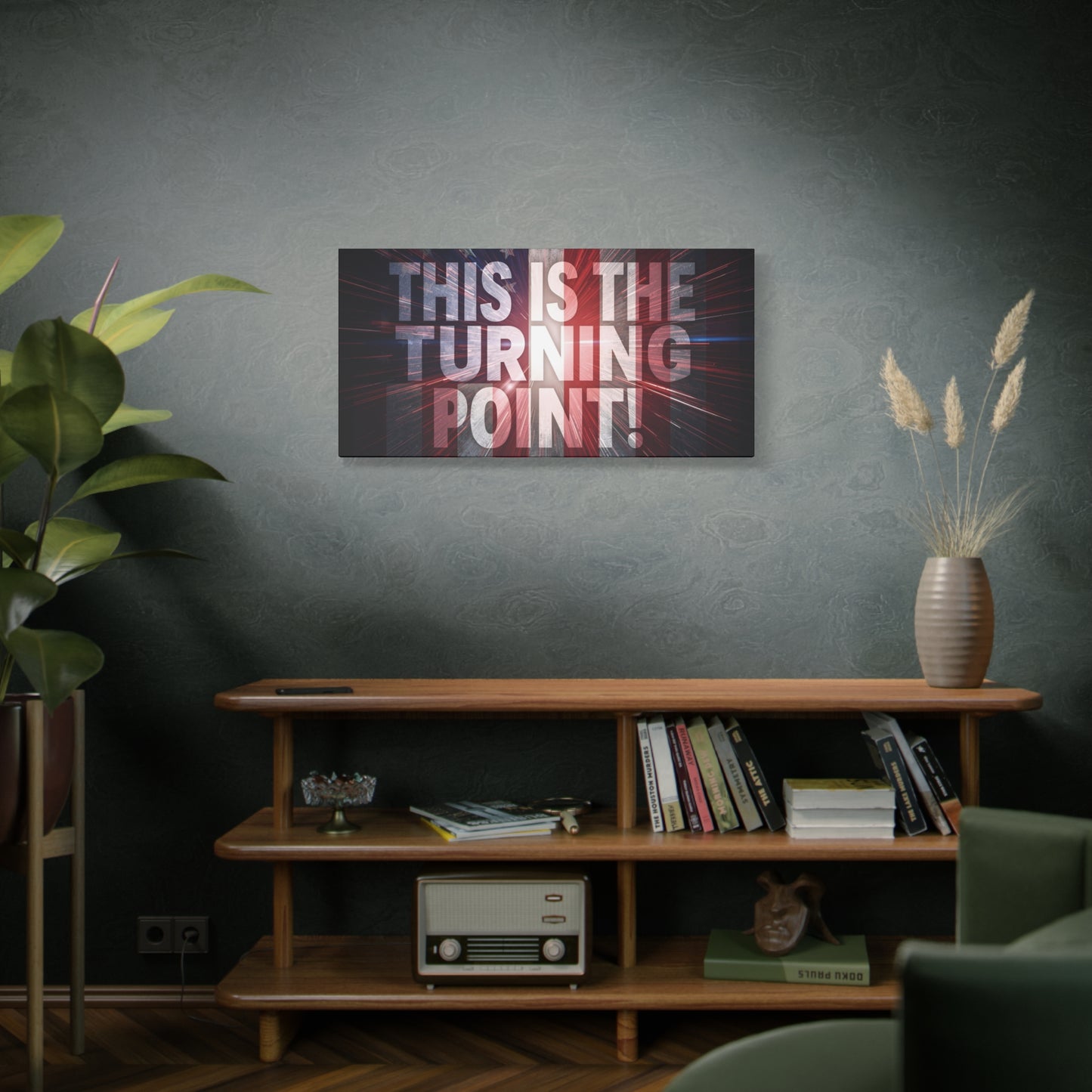 Charlie Kirk - This Is The Turning Point! - Red White Blue - Stunning American Flag Backdrop Design - Patriotic - Motivational Wall Art - Canvas - Multiple Sizes