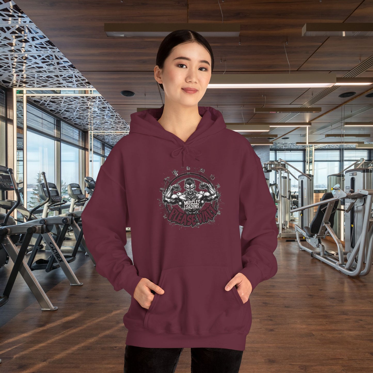 Unisex - Muscles Loading…Please Wait - Heavy Blend™ Hooded Sweatshirt - Motivational Fitness Hoodie - Workout Sweatshirt - Gym Apparel - Inspirational Gift - Holiday Gift