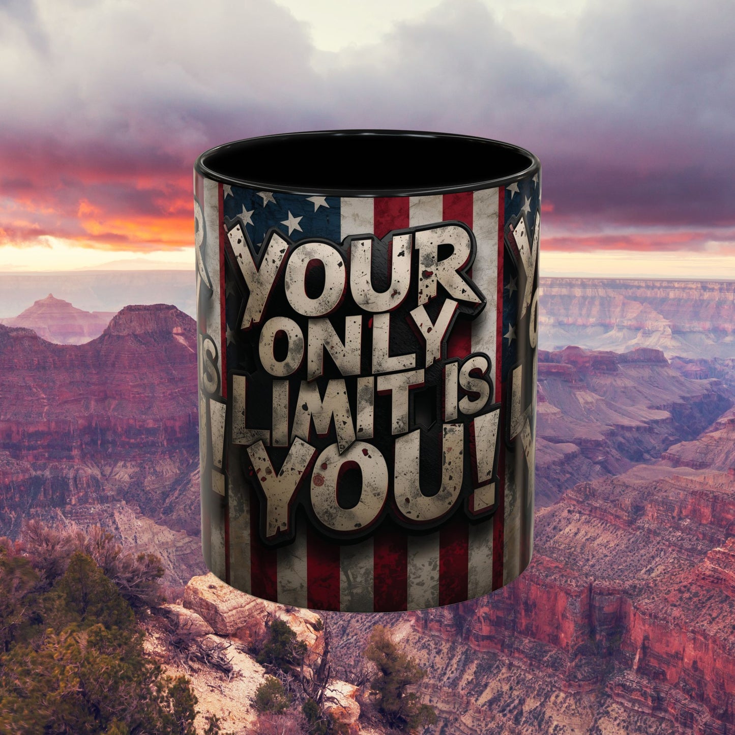 Patriotic Coffee Mug - Motivational Quote - Your Only Limit Is You!, - Perfect Gift for Veterans, Independence Day, Coffee Lovers, Inspirational Decor