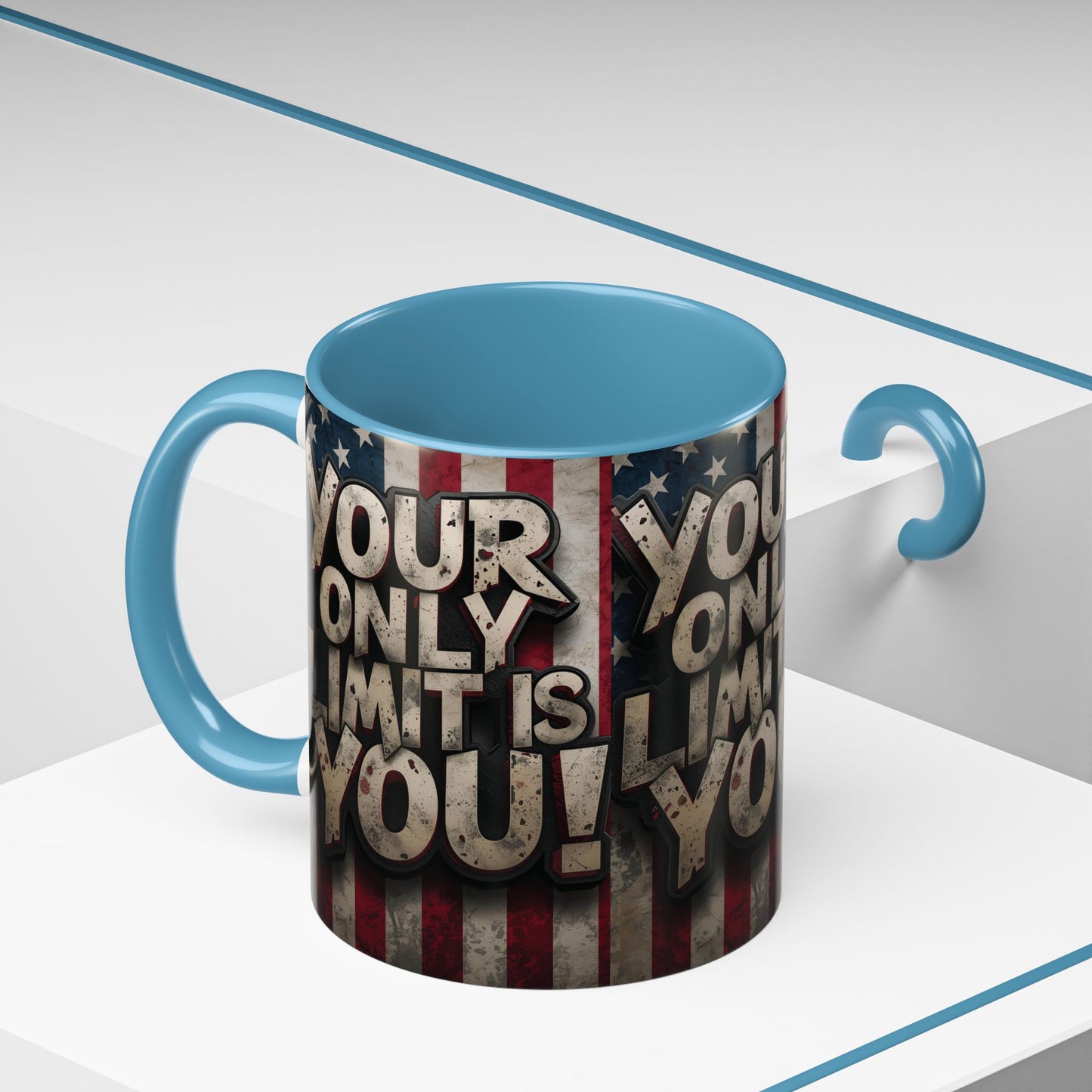 Patriotic Coffee Mug - Motivational Quote - Your Only Limit Is You!, - Perfect Gift for Veterans, Independence Day, Coffee Lovers, Inspirational Decor