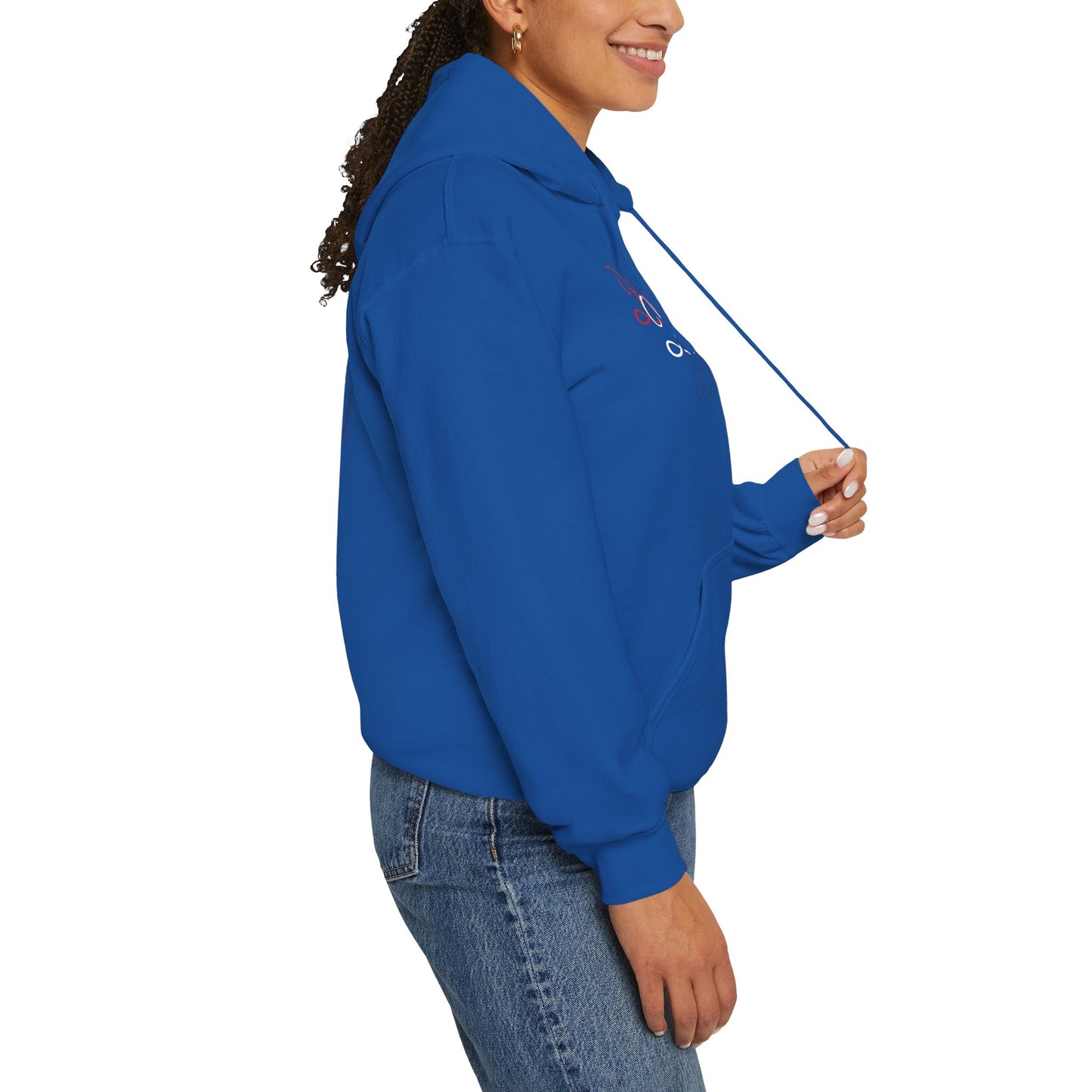Blessed Hoodie – Patriotic Red, White & Blue Unisex Pullover Sweatshirt with Front & Back Print – Cozy, Positive Vibes Gift