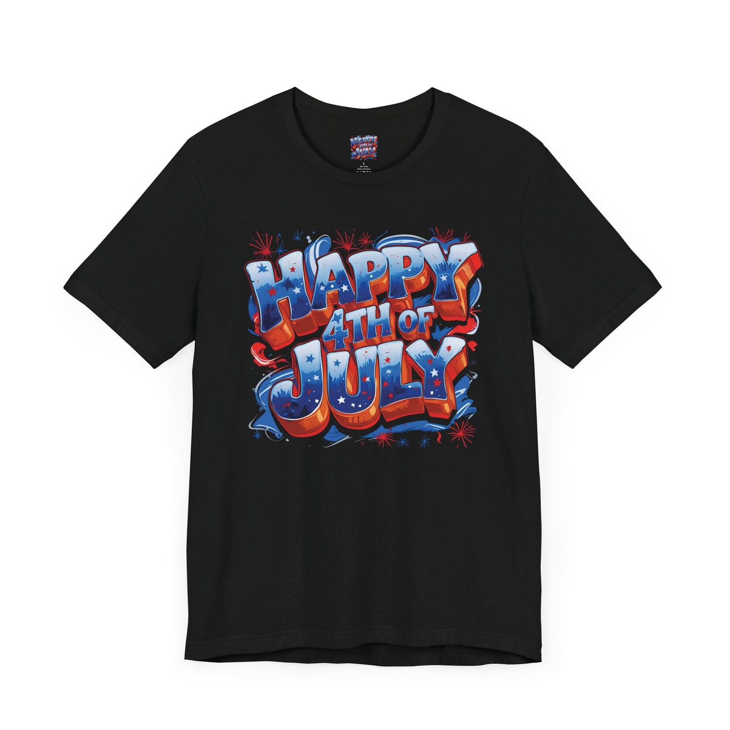 Happy 4th Of July, Print Design T-Shirt, Independence Day, American Flag, Bald Eagle, Red White Blue