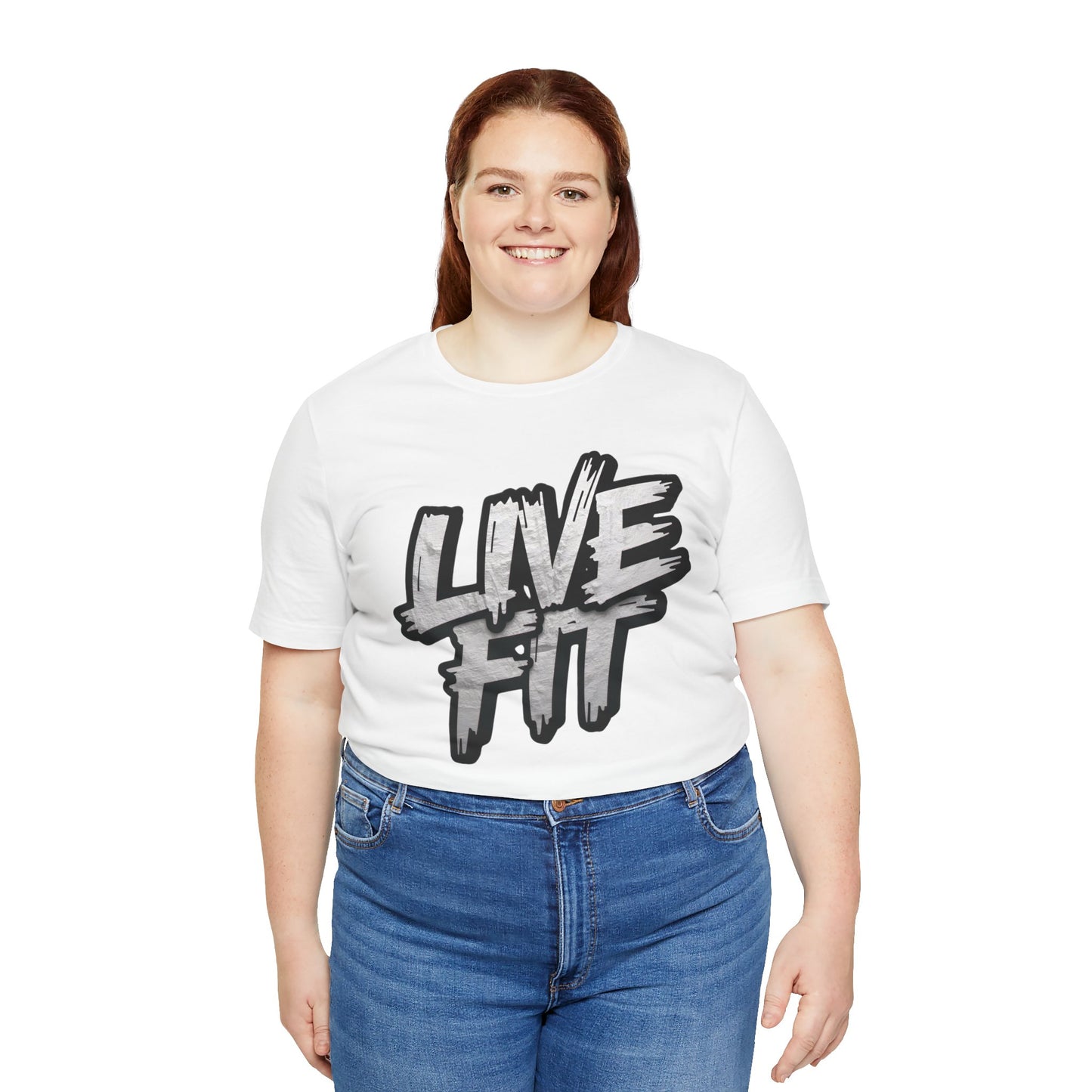 LIVE FIT Unisex Jersey Tee - Fitness Shirt - XS - 4XL - Workout Apparel - Motivational T-Shirt - Casual Wear - Gift for Fitness Enthusiasts