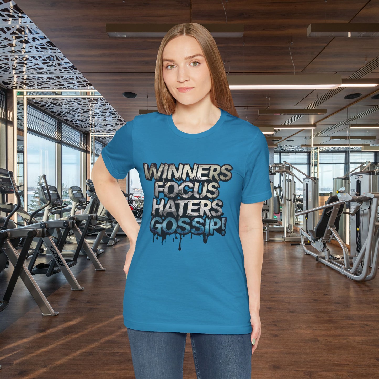 Winners Focus Haters Gossip! Tee - Motivational Graphic Shirt - Unisex Tee for Casual Wear - Gift for Friends - Streetwear Fashion