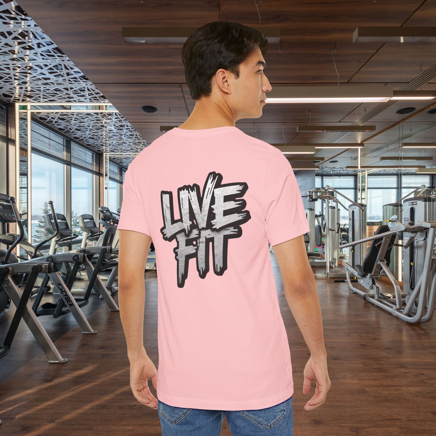 LIVE FIT Unisex Jersey Tee - Fitness Shirt - XS - 4XL - Workout Apparel - Motivational T-Shirt - Casual Wear - Gift for Fitness Enthusiasts