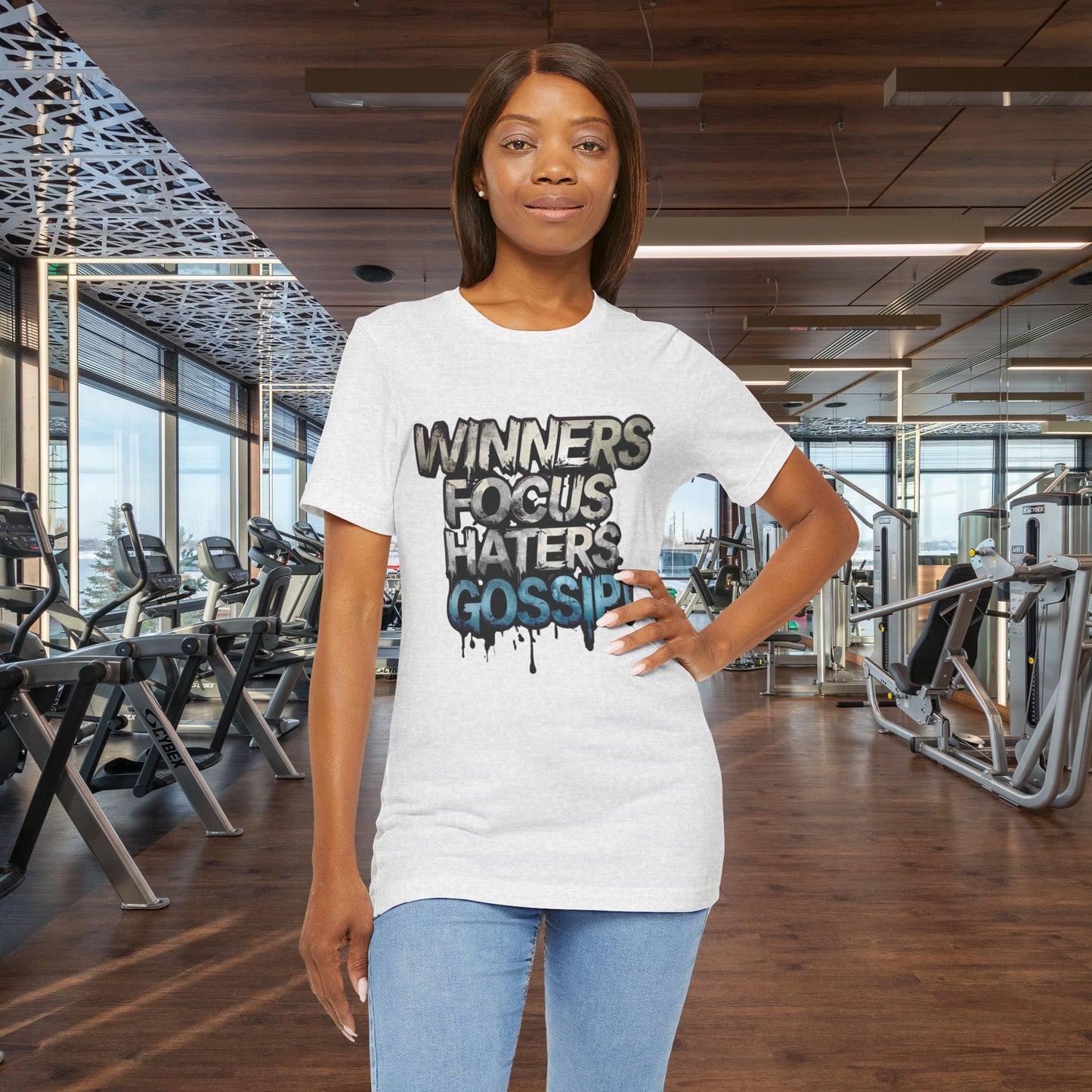 Winners Focus Haters Gossip! Tee - Motivational Graphic Shirt - Unisex Tee for Casual Wear - Gift for Friends - Streetwear Fashion
