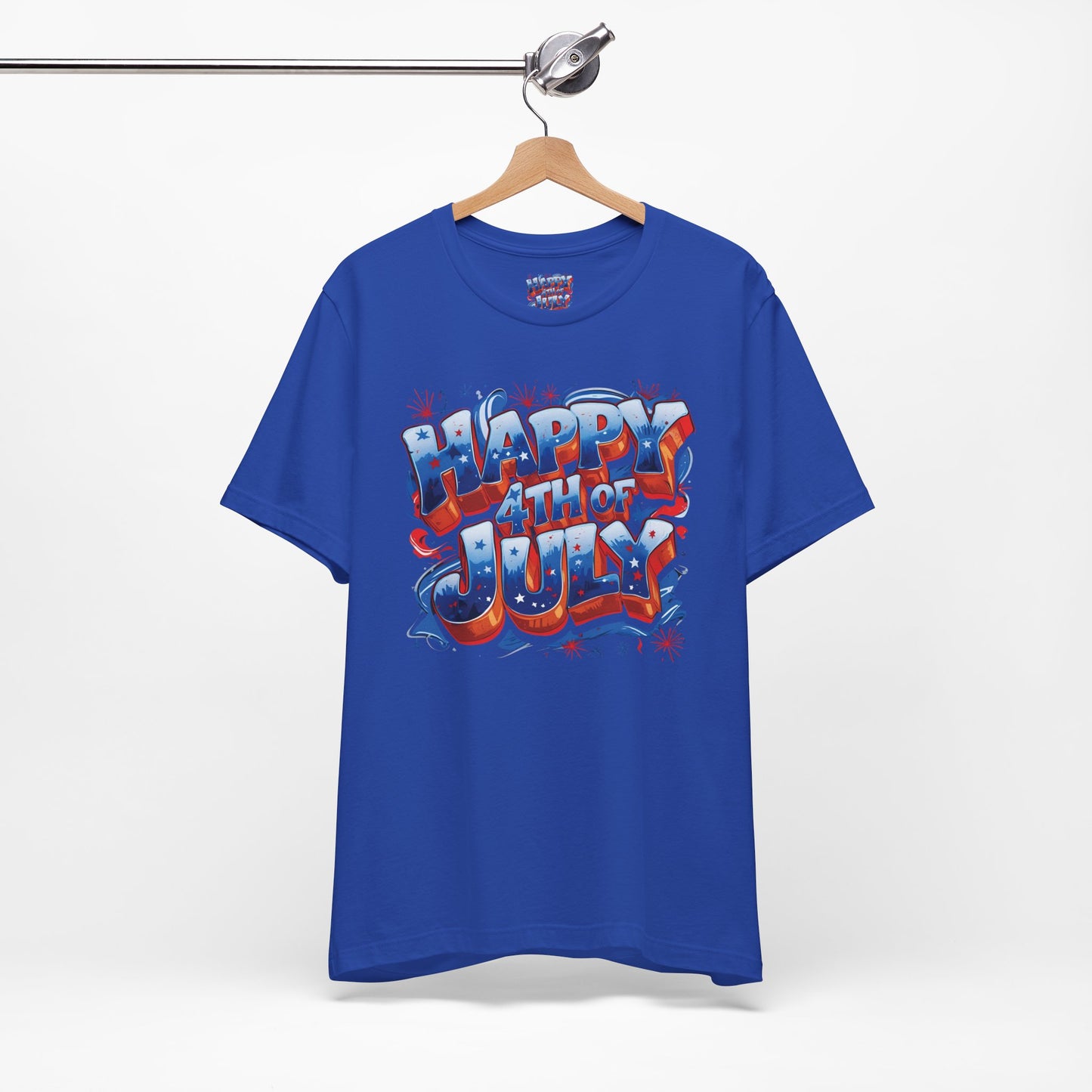 Happy 4th Of July, Print Design T-Shirt, Independence Day, American Flag, Bald Eagle, Red White Blue