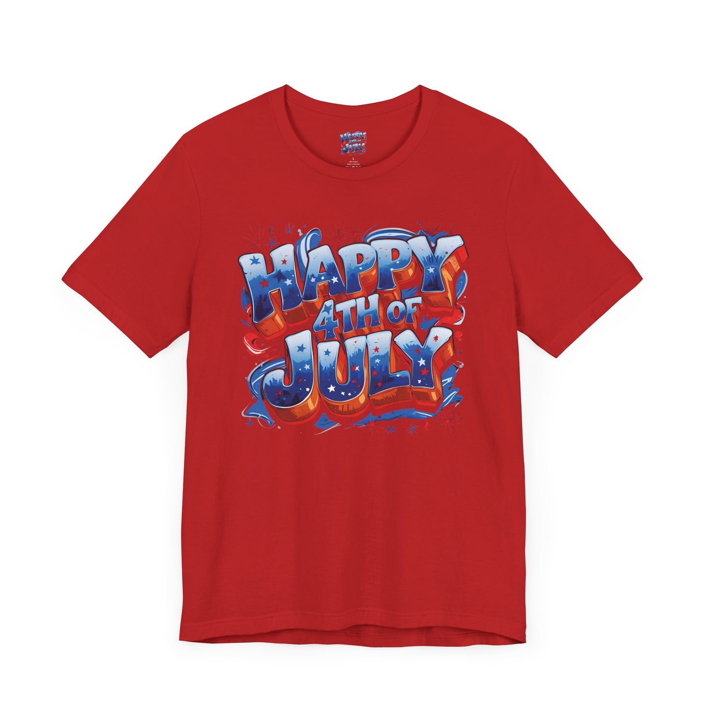 Happy 4th Of July, Print Design T-Shirt, Independence Day, American Flag, Bald Eagle, Red White Blue