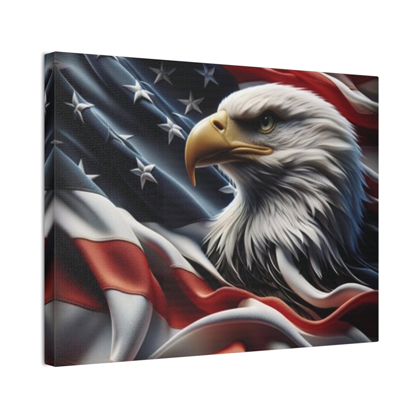 Patriotic Canvas Wall Art, American Eagle & Flag Print, Home Decor for Veterans, Memorial Day, Independence Day, Gifts