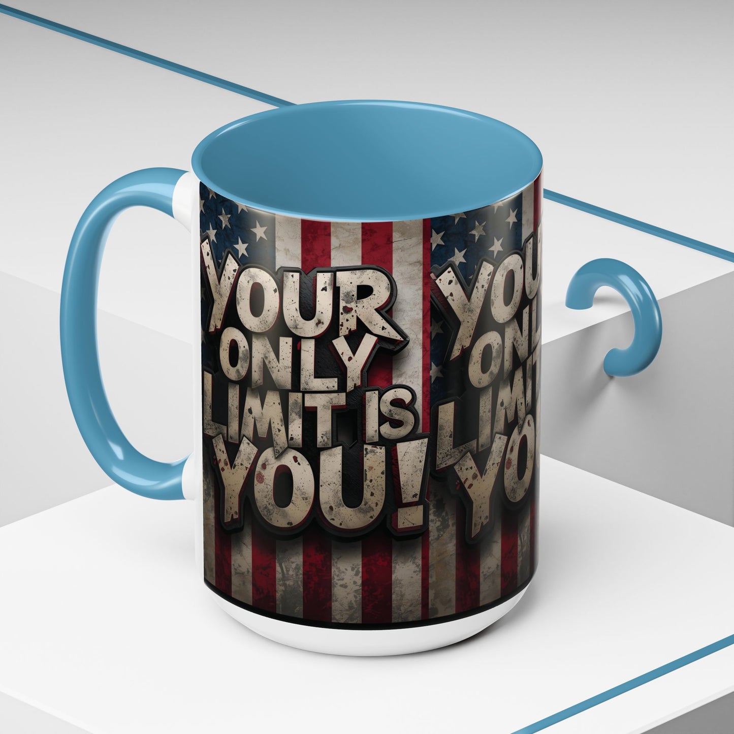Patriotic Coffee Mug - Motivational Quote - Your Only Limit Is You!, - Perfect Gift for Veterans, Independence Day, Coffee Lovers, Inspirational Decor