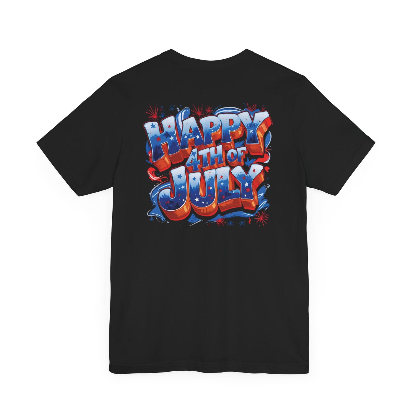 Happy 4th Of July, Print Design T-Shirt, Independence Day, American Flag, Bald Eagle, Red White Blue