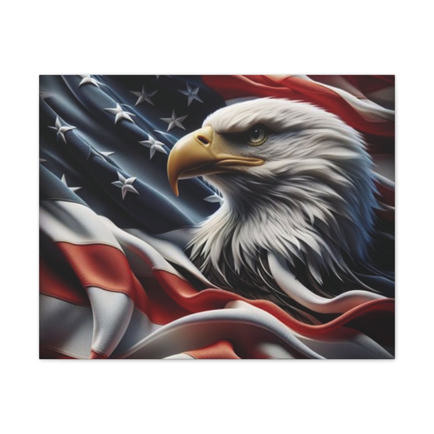Patriotic Canvas Wall Art, American Eagle & Flag Print, Home Decor for Veterans, Memorial Day, Independence Day, Gifts