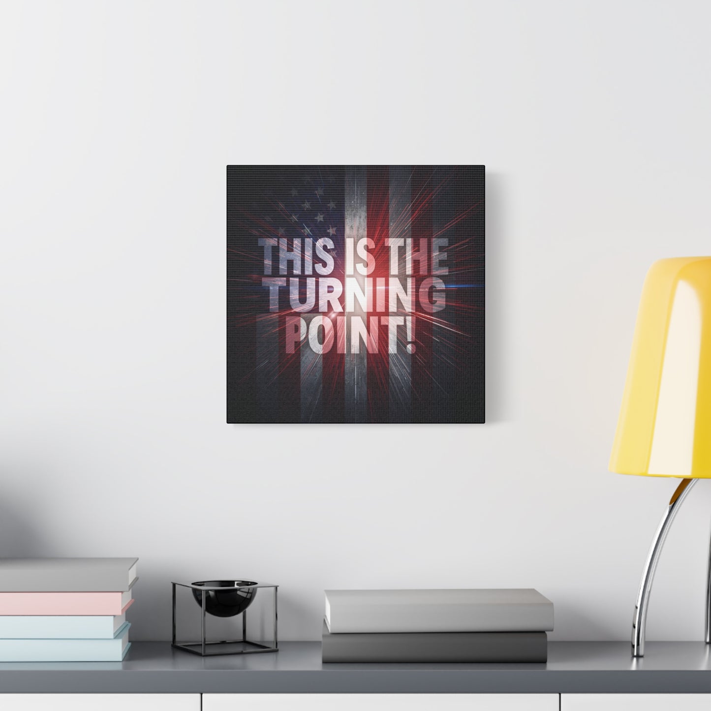 Charlie Kirk - This Is The Turning Point! - Red White Blue - Stunning American Flag Backdrop Design - Patriotic - Motivational Wall Art - Canvas - Multiple Sizes