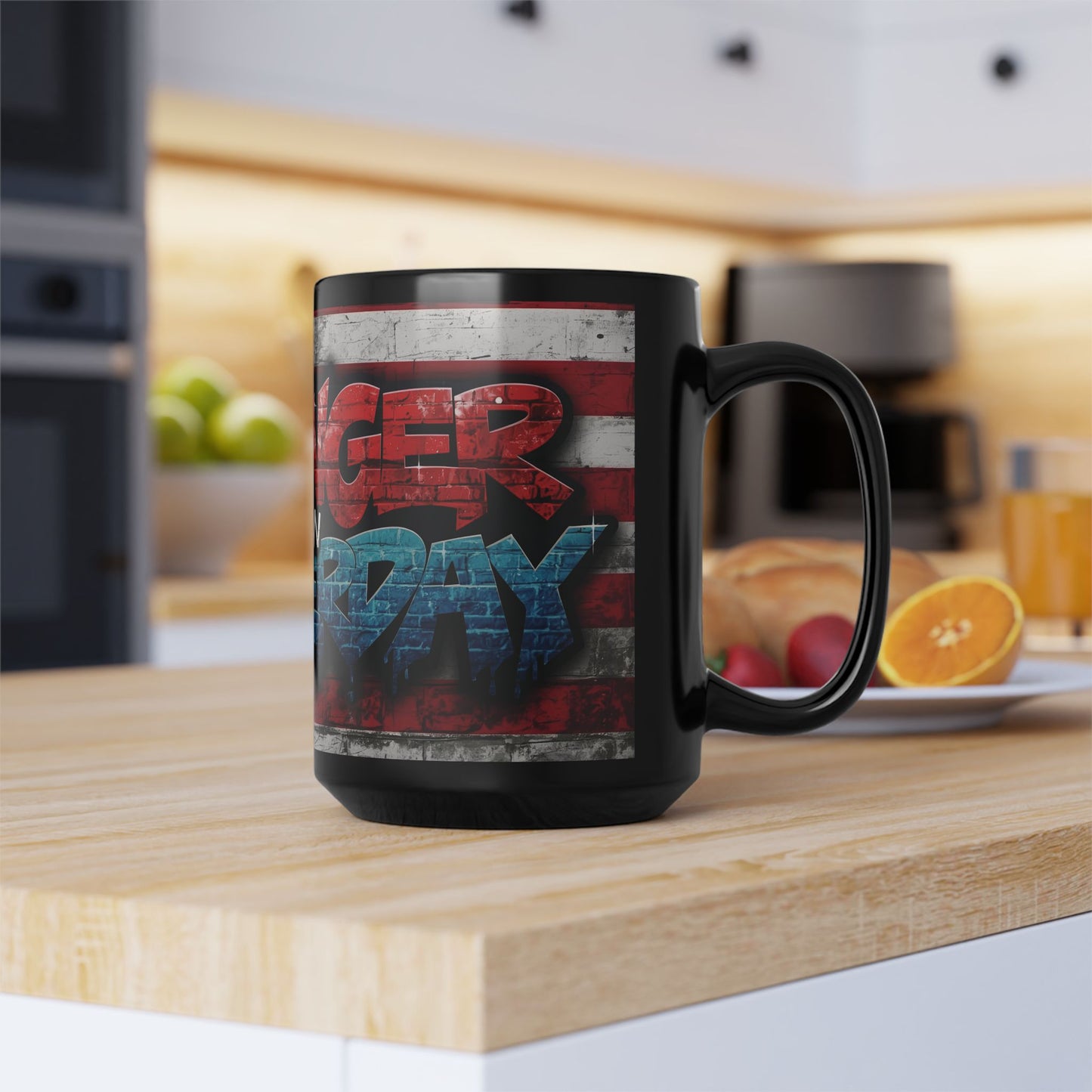 Eye-Catching - Motivational Patriotic Mug - Stronger Than Yesterday - Fitness Lover Gift - July 4th Independence Day Cup, 11oz