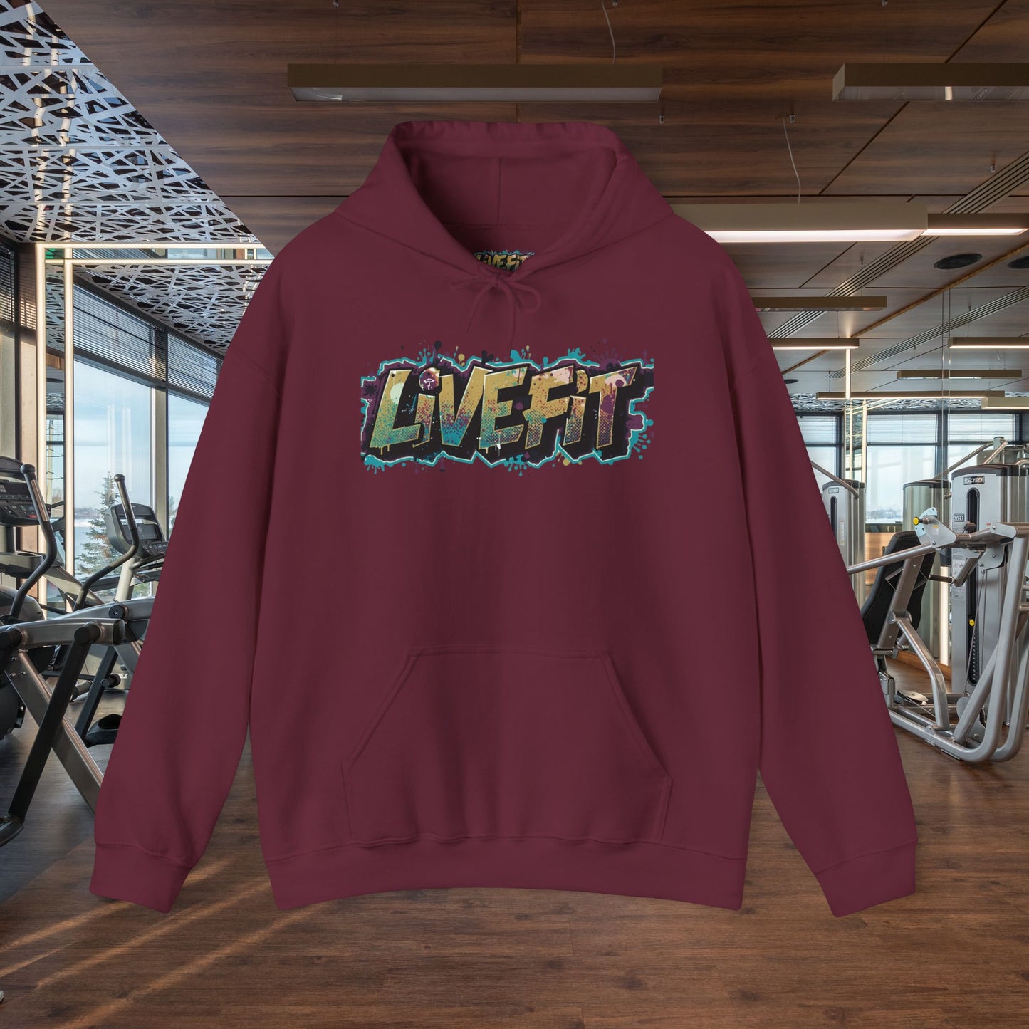 Live Fit Hoodie - Unisex Heavy Blend Sweatshirt - Fitness Enthusiasts - Gym Wear - Workout Apparel - Active Lifestyle - Gift for Him/Her -