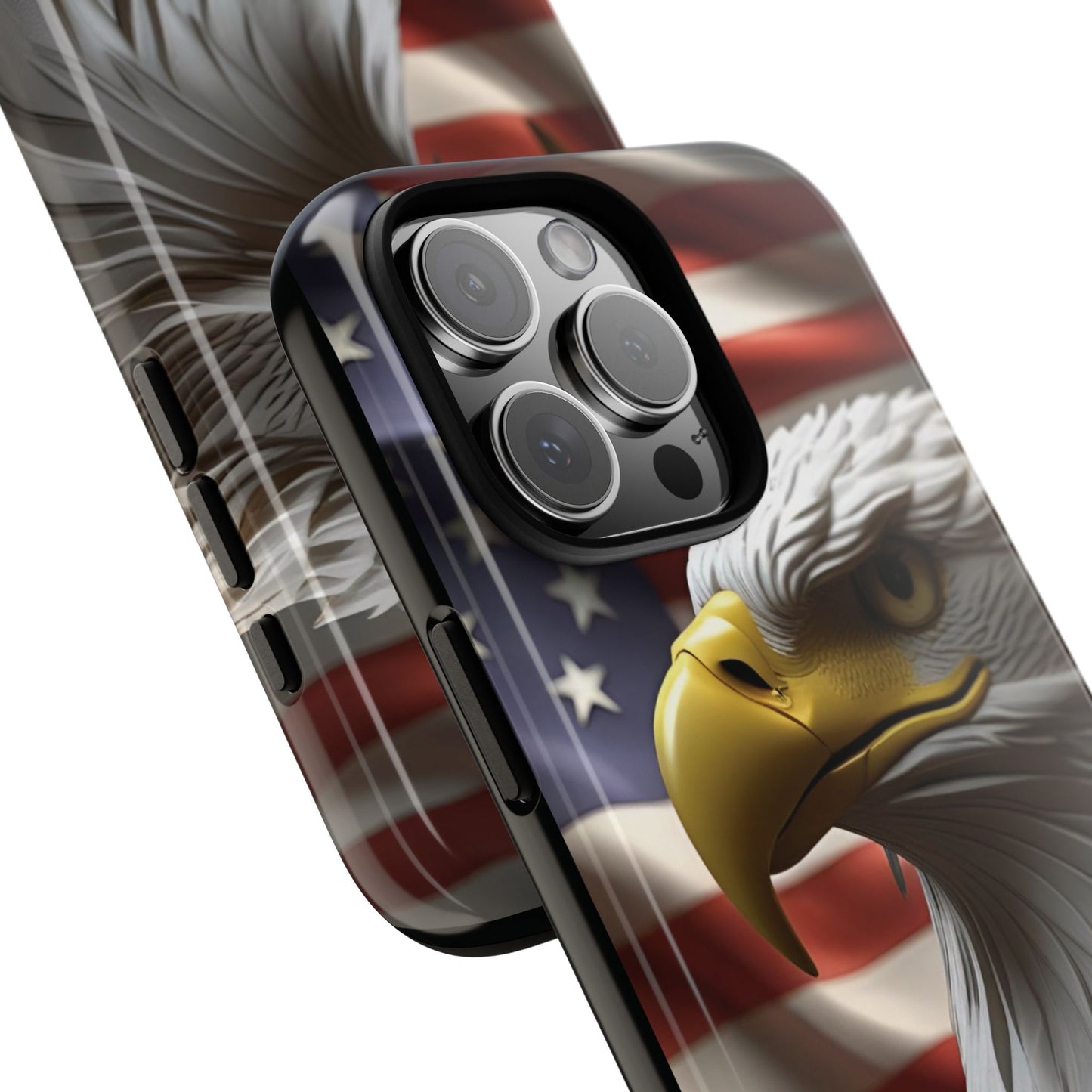 Tough Phone Cases - Patriotic - American Flag Eagle Design - Red White & Blue - Multiple Sizes -