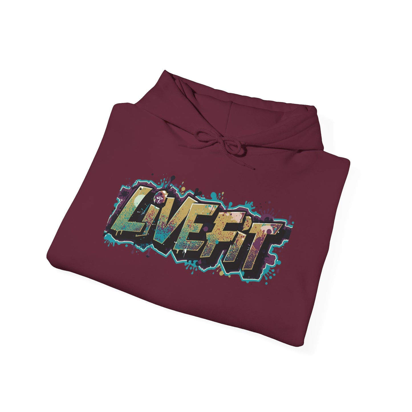 Live Fit Hoodie - Unisex Heavy Blend Sweatshirt - Fitness Enthusiasts - Gym Wear - Workout Apparel - Active Lifestyle - Gift for Him/Her -